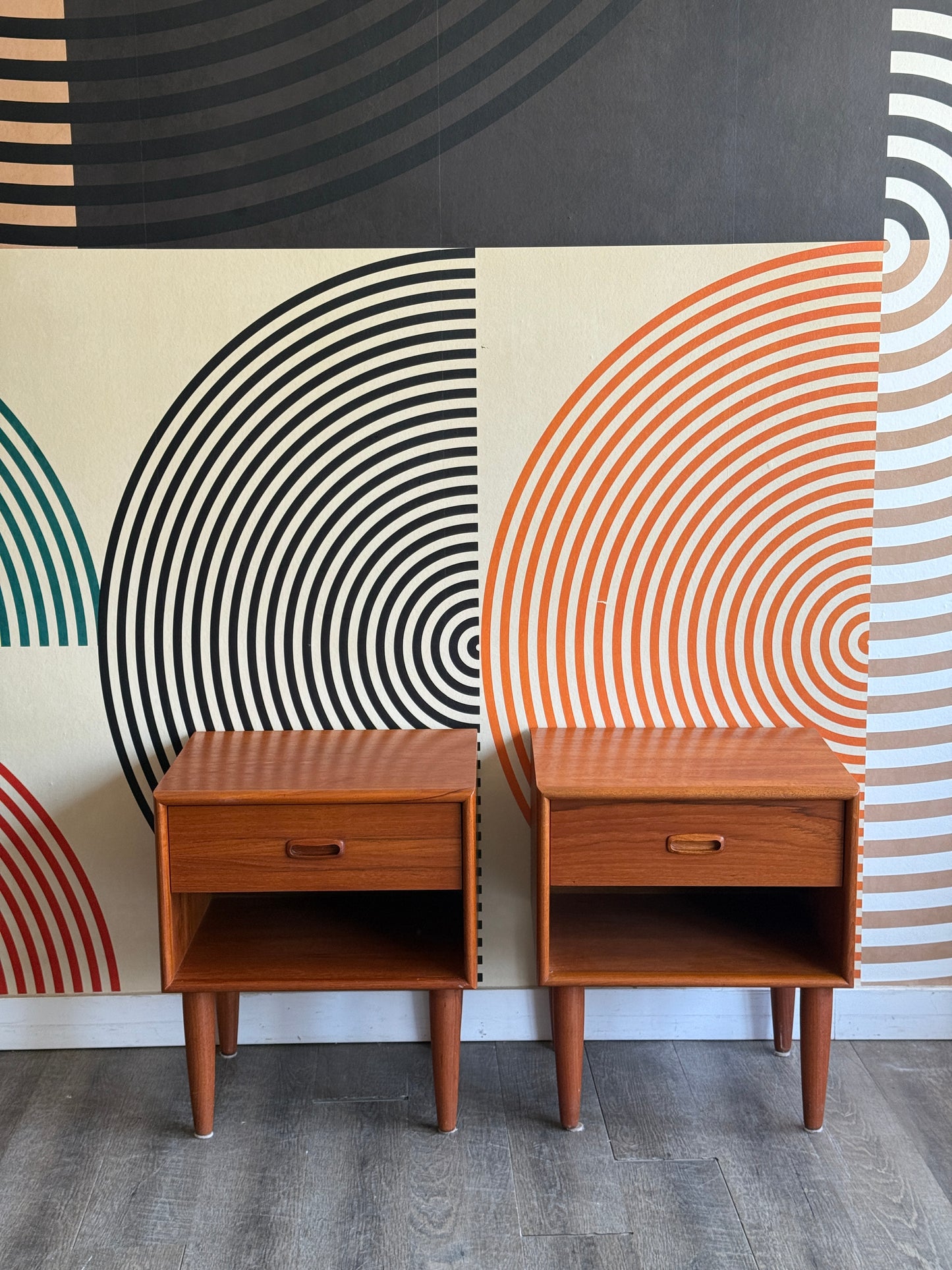 Pair of Vintage Teak Nightstands