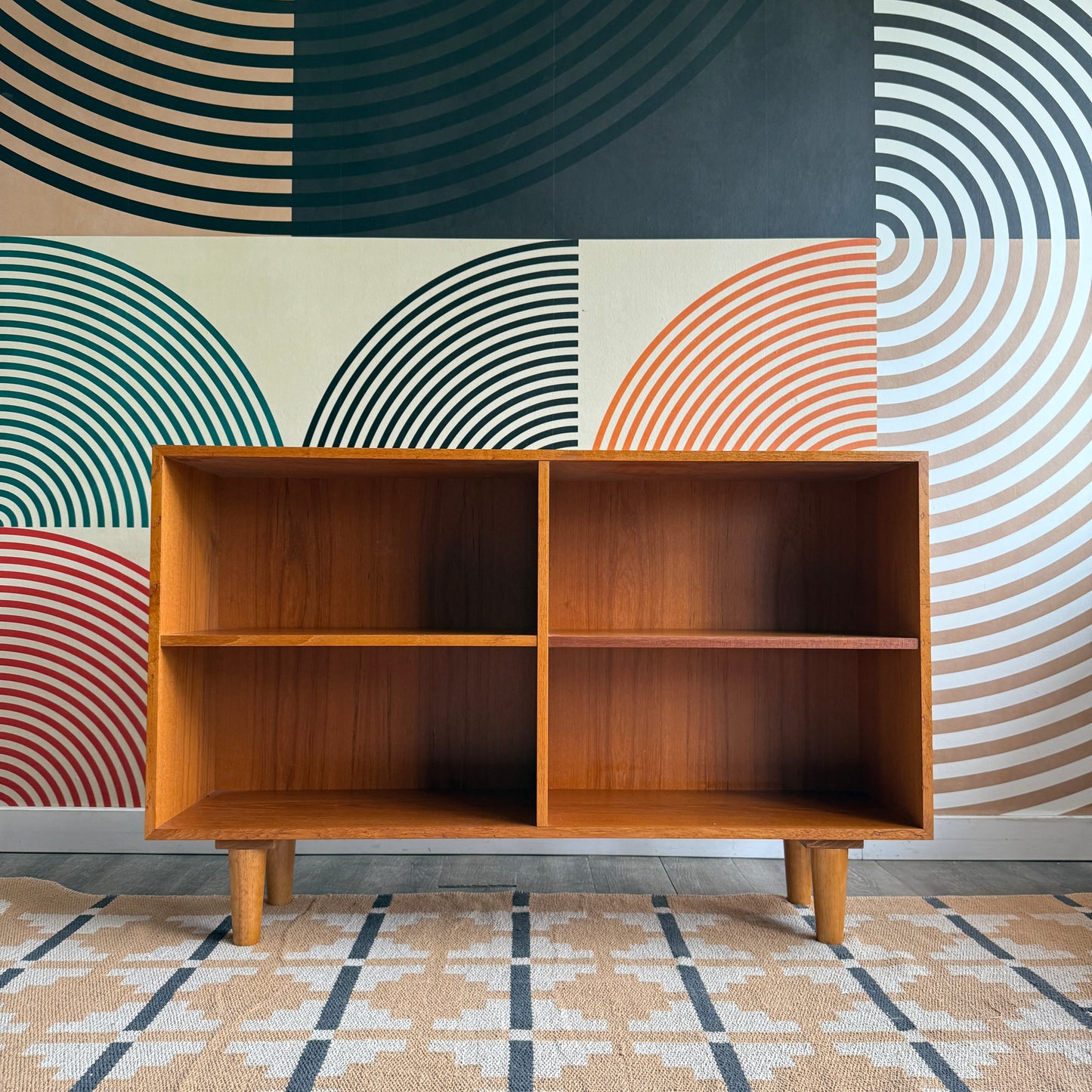 Compact Vintage Teak Bookcase