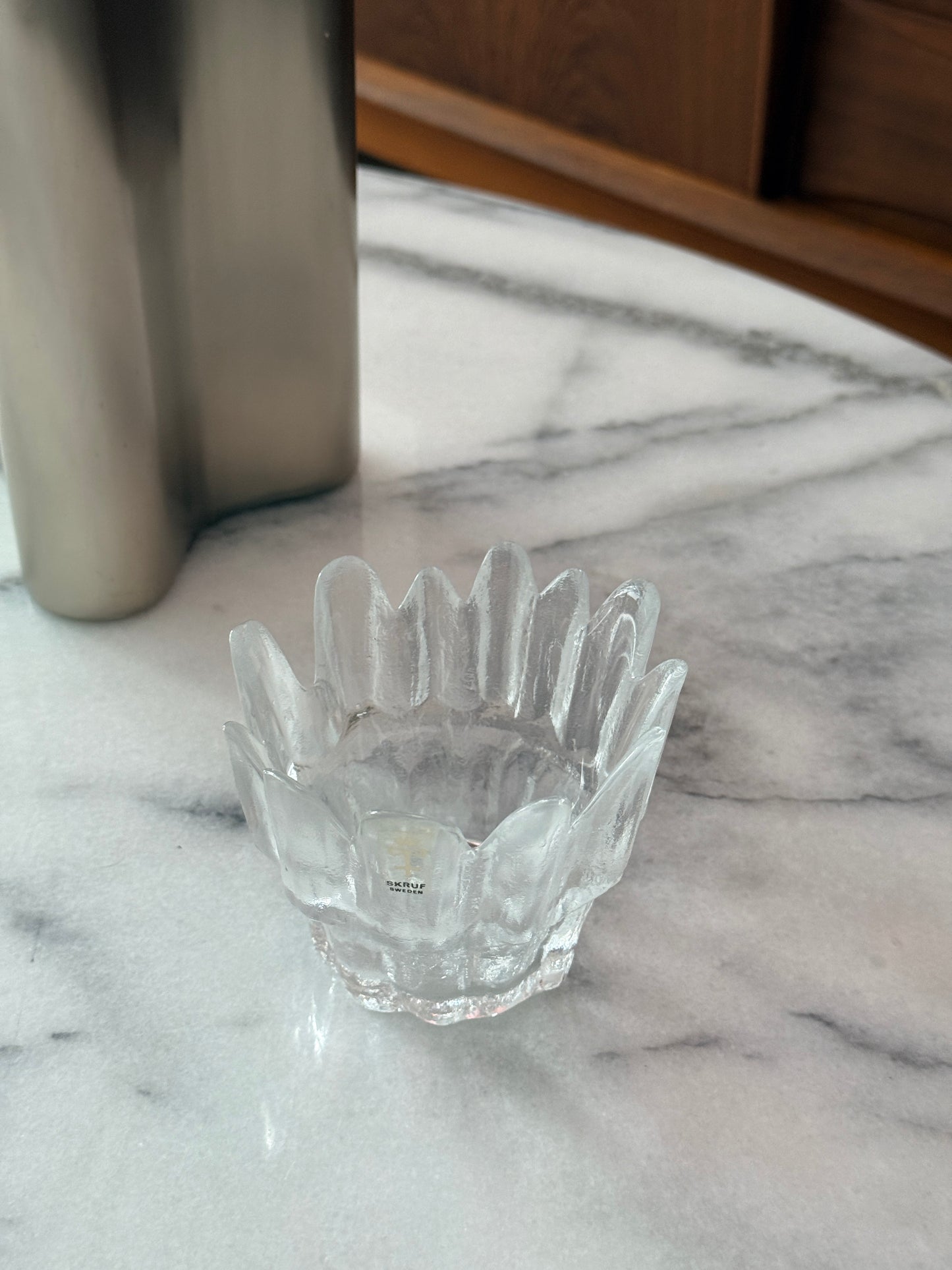 Skruf Glasbruk Sweden Crystal Candle Holde