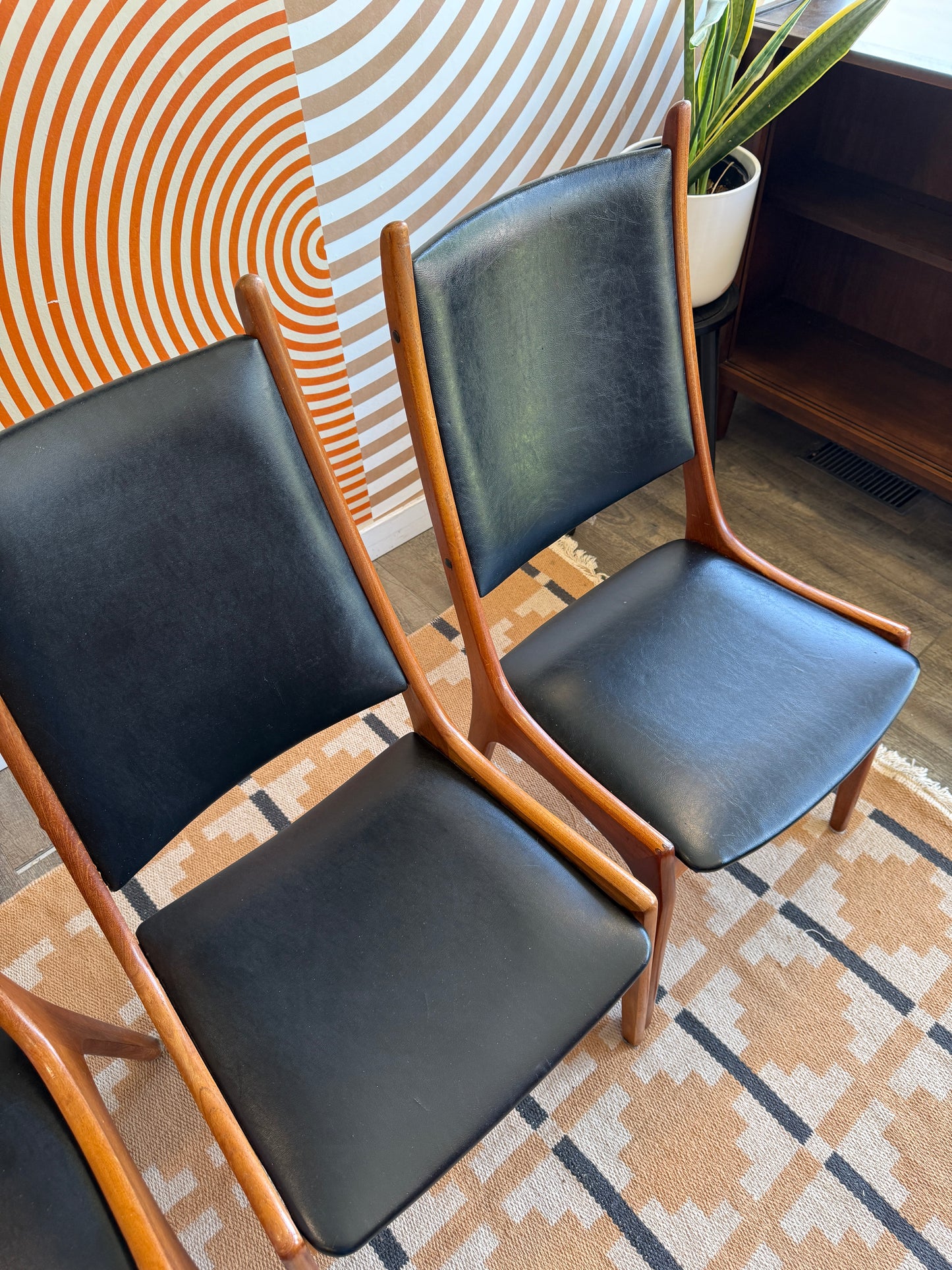 Set of 4 Teak High Back Dining Chairs By Nordic Furniture, Canada