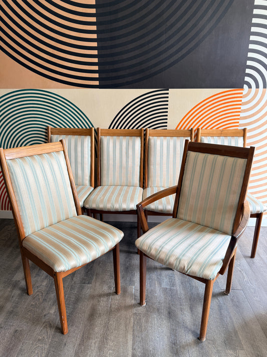 Set of 6 Afromasia Teak Highback Chairs