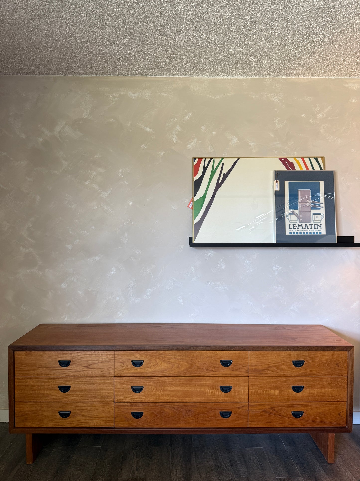 RS Associates Teak 9 Drawer Dresser