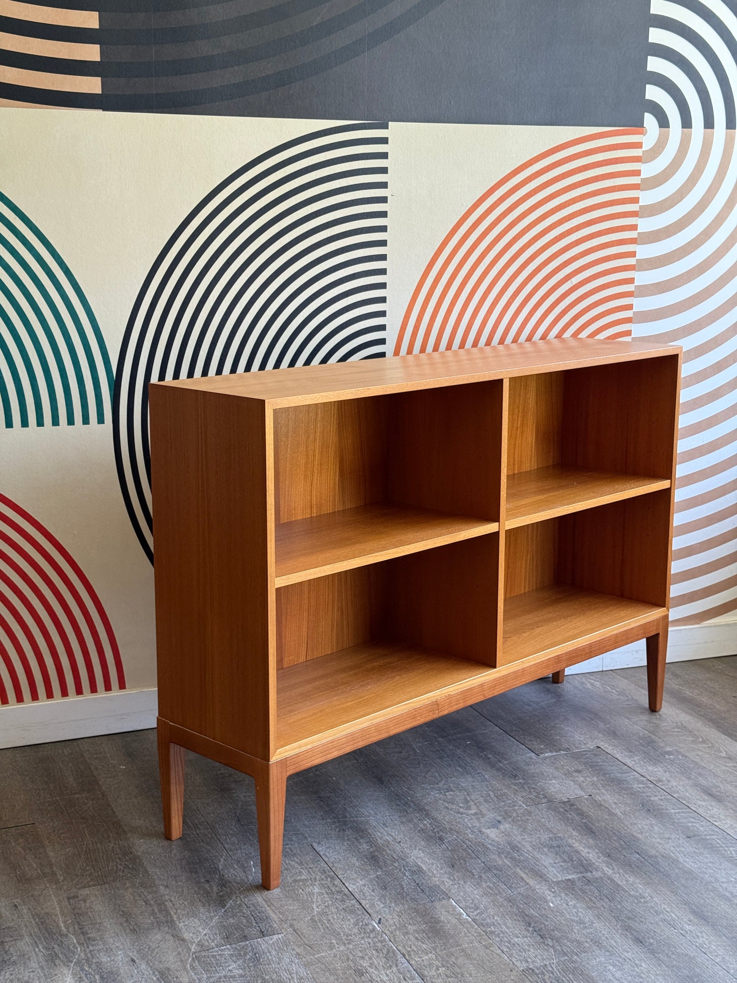Vintage Teak Bookcase on Custom Base