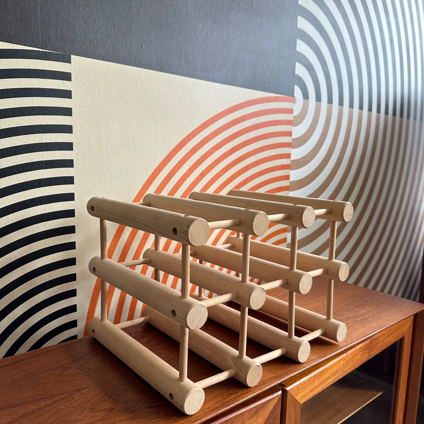 Vintage Danish Wine Rack by Nissen Langaa