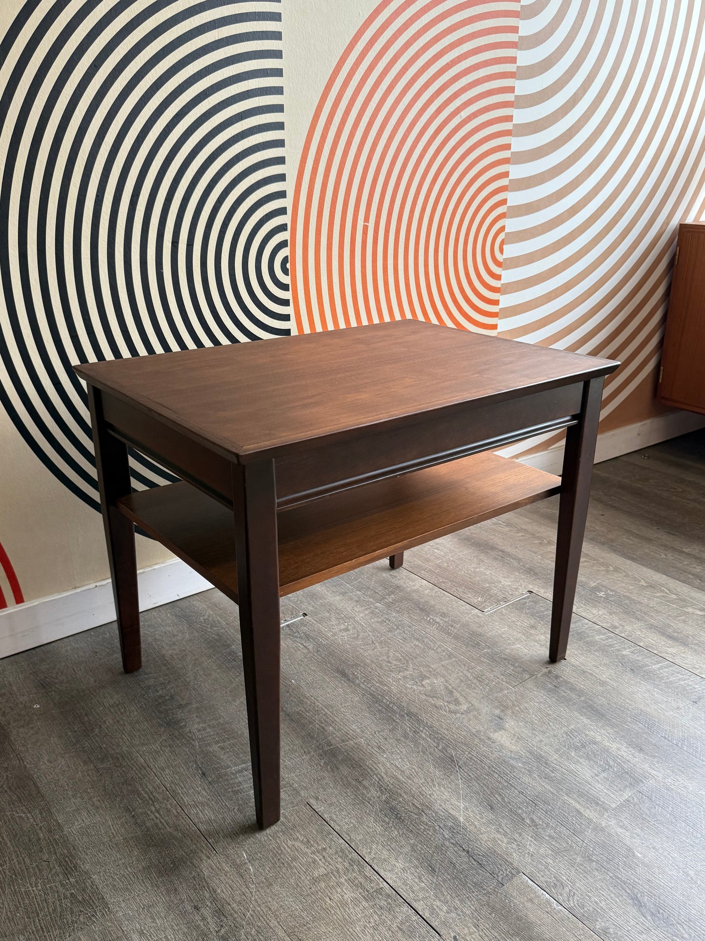 Vintage Honderich Walnut Two Tiered Side Table