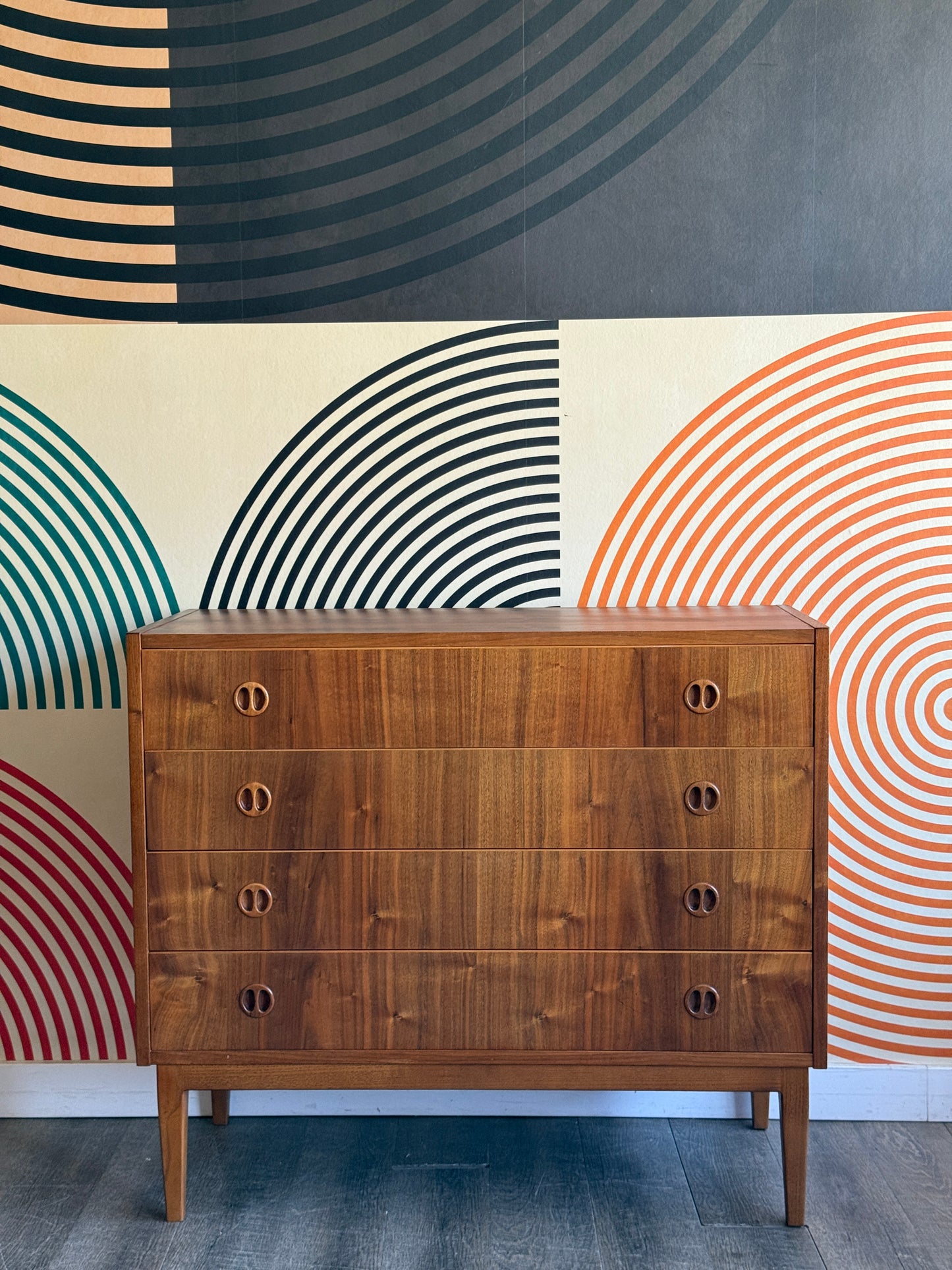 Vintage Teak Chest of Drawers on Custom Base