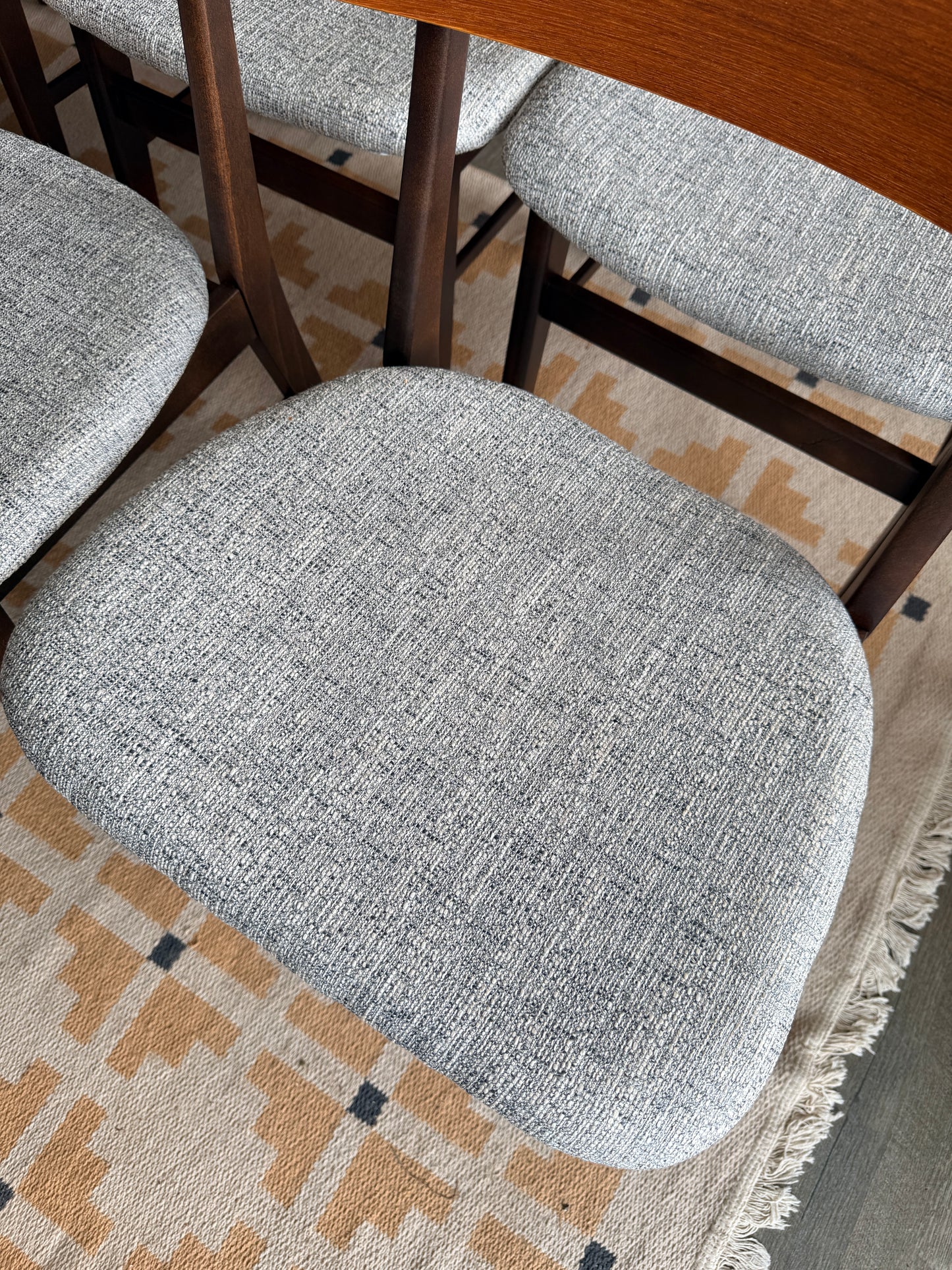 Set of 8 Teak and Beech Dining Chairs