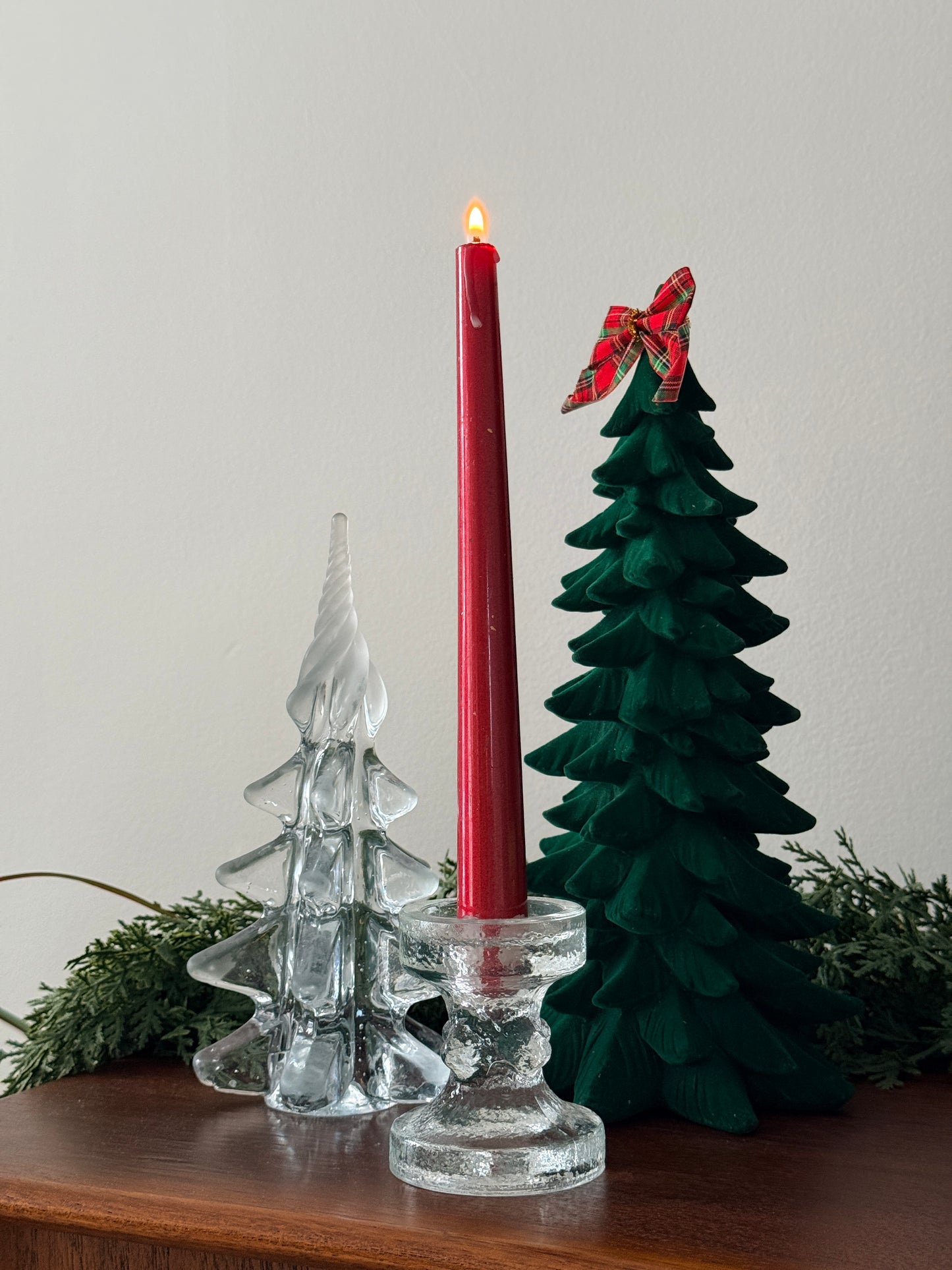 Vintage Textured Glass Candle Holder