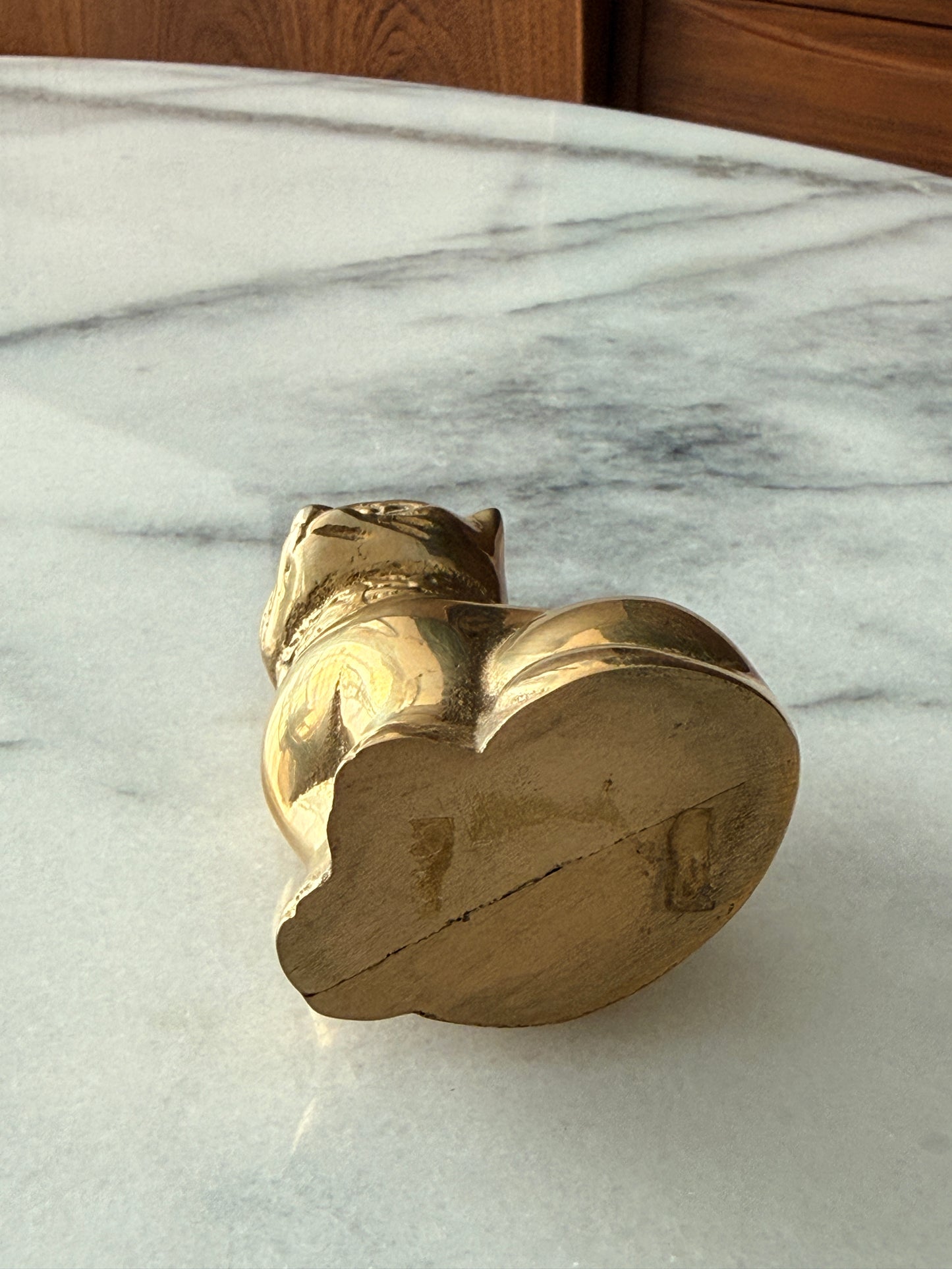 Small Vintage Brass Cat
