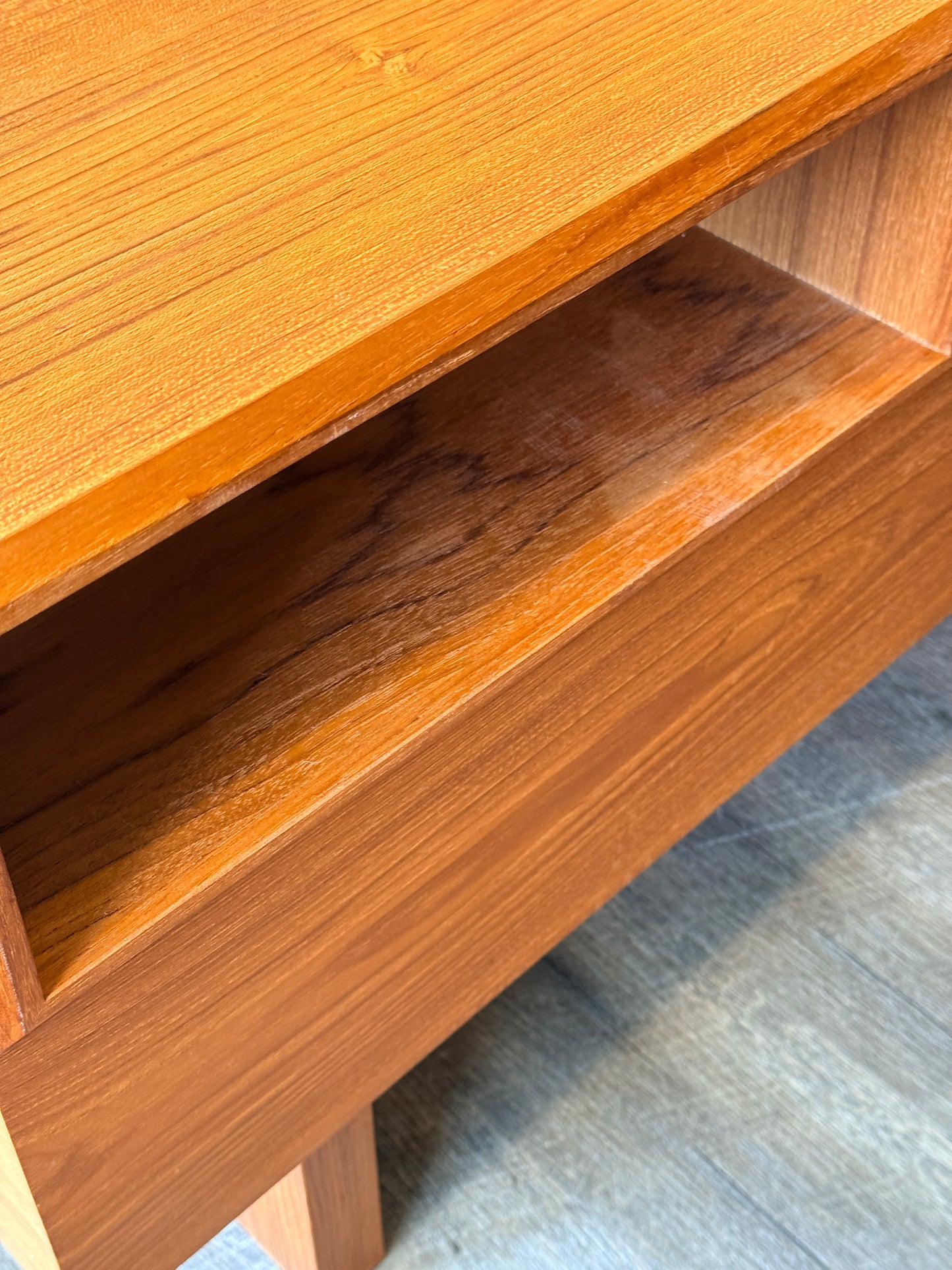 Vintage MCM Teak Telephone Bench with Storage