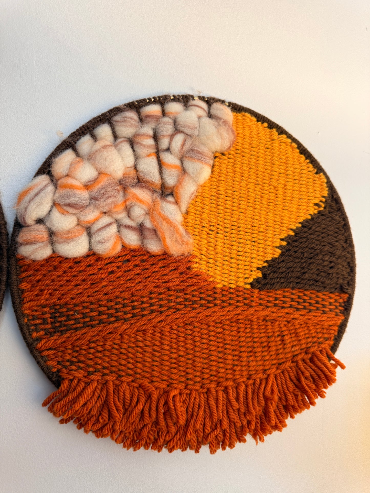 Pair of Vintage Woven Fibre Wall Art