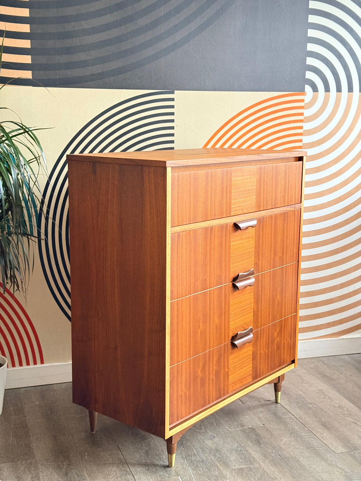 Vintage Walnut Tallboy Dresser