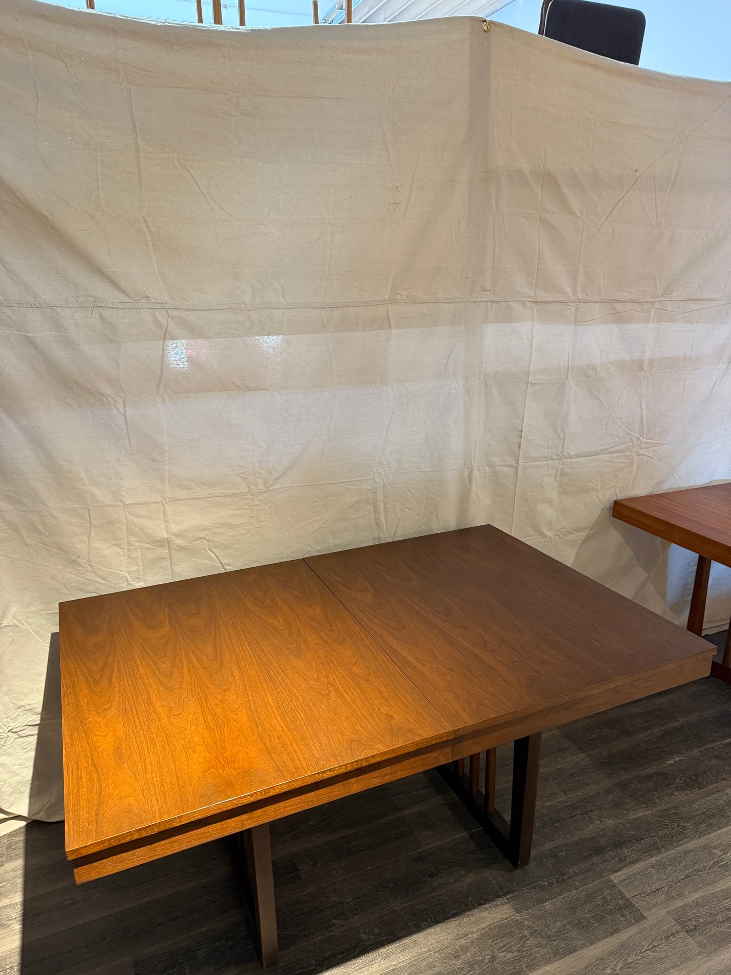 Extendable Vintage Walnut Dining Table by Walter Wabash