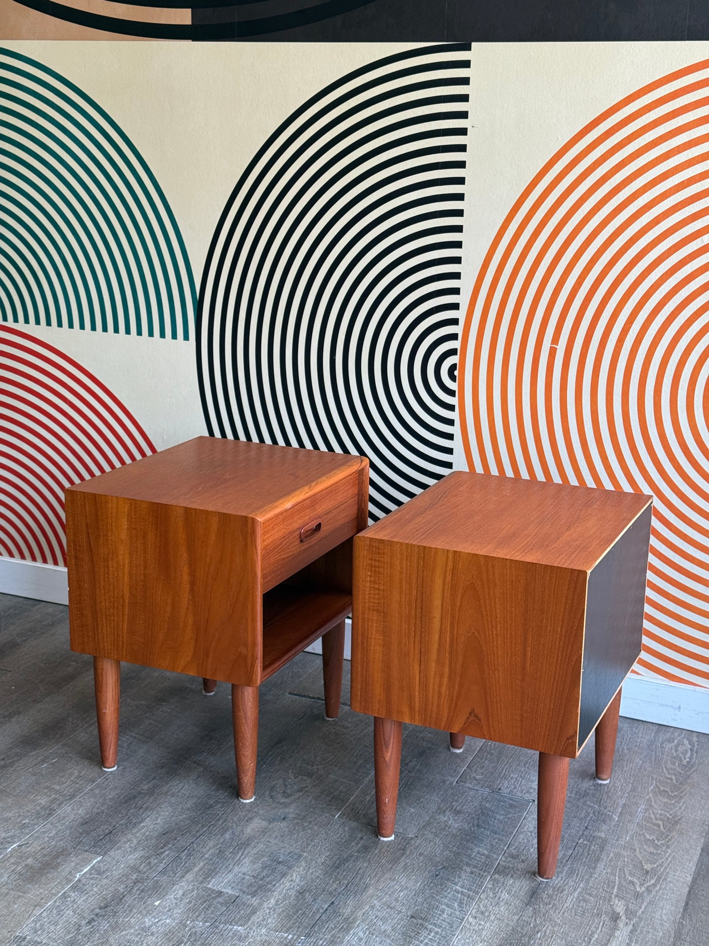 Pair of Vintage Teak Nightstands