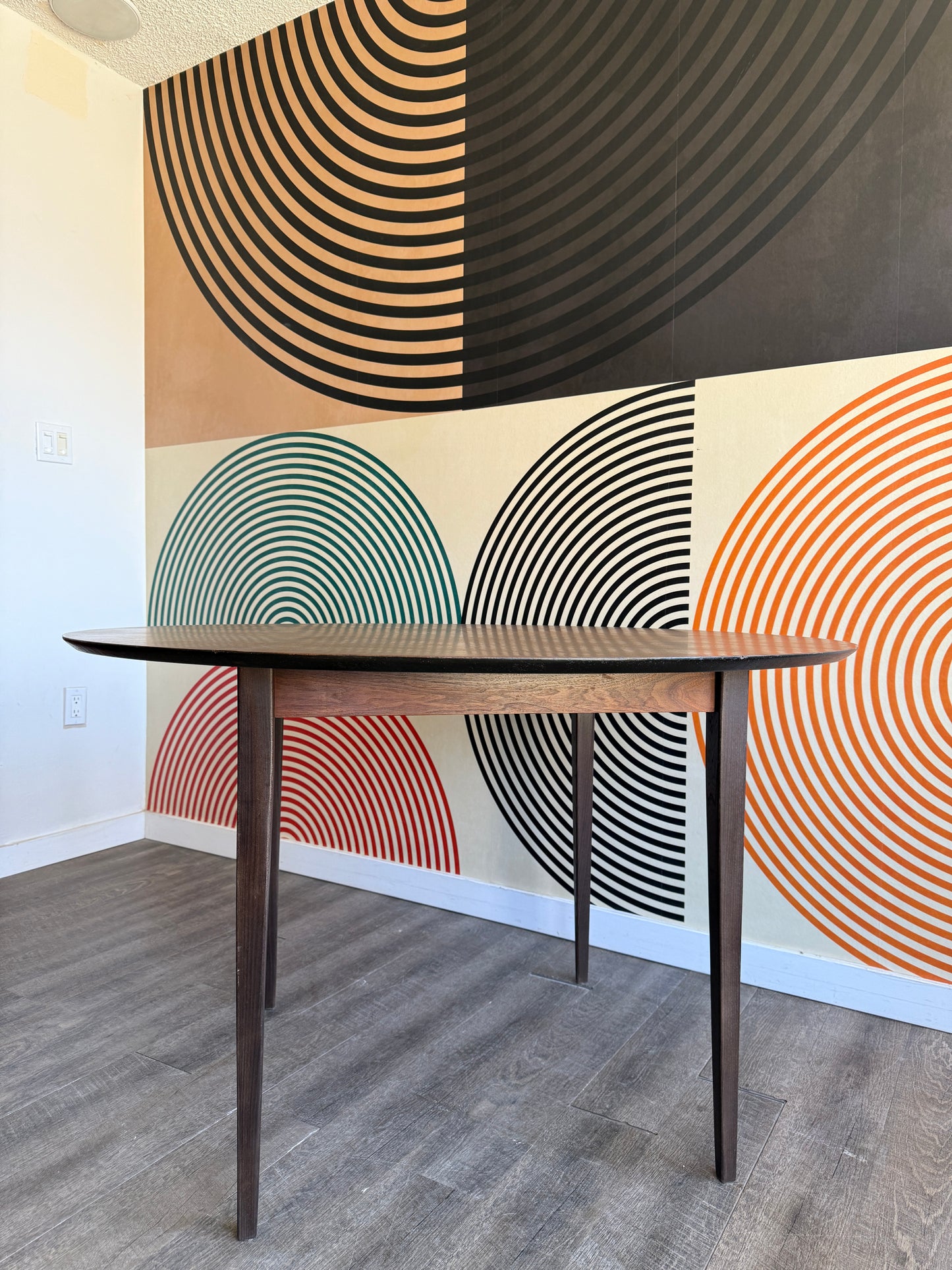 Round Walnut Dining Table