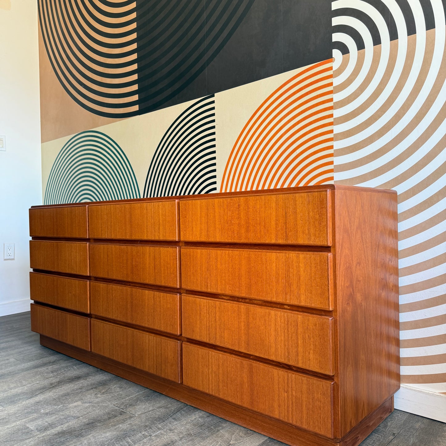 Danish Teak 12 Drawer Dresser by Komfort