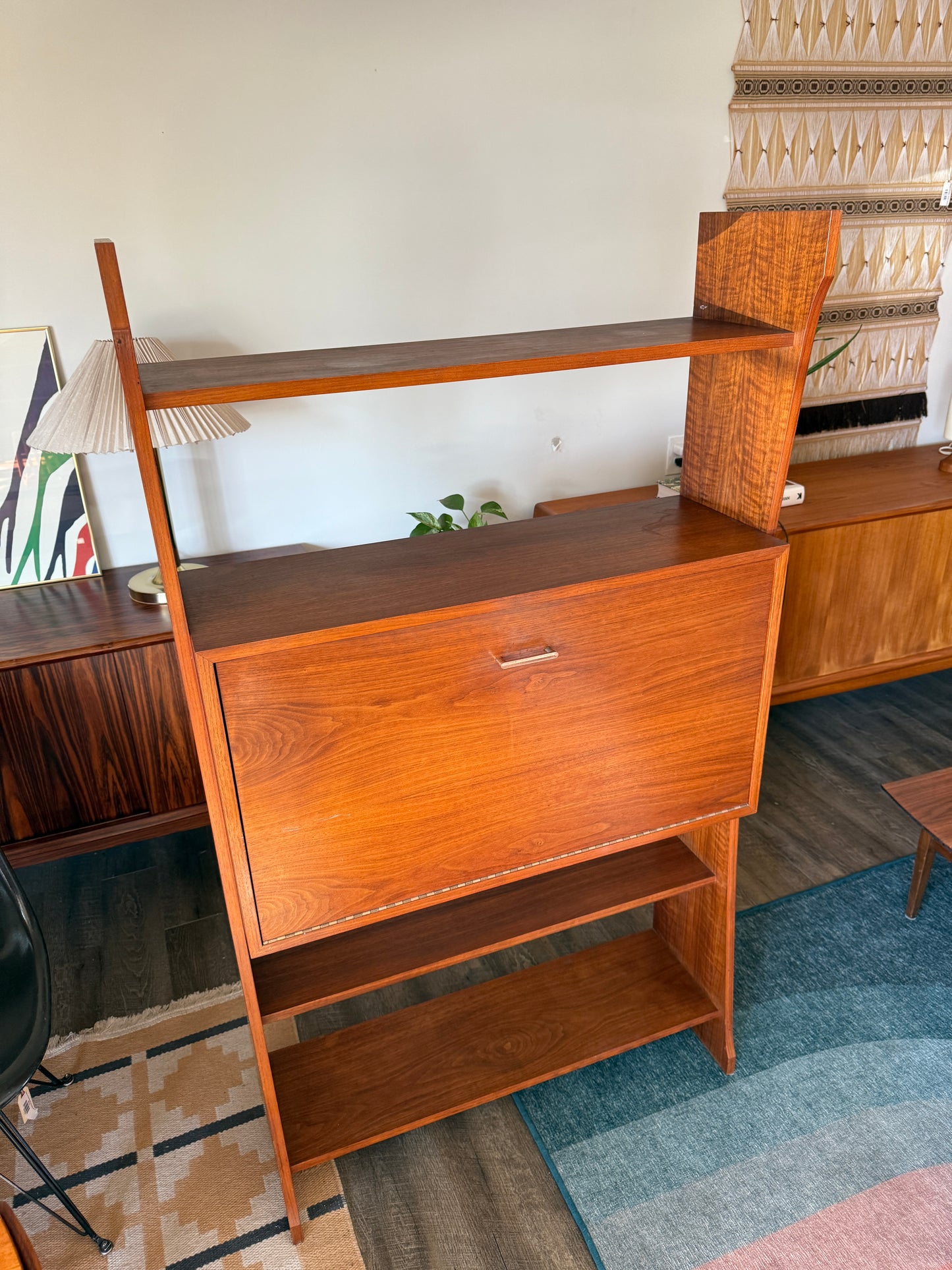 Vintage Freestanding Teak Wall Unit