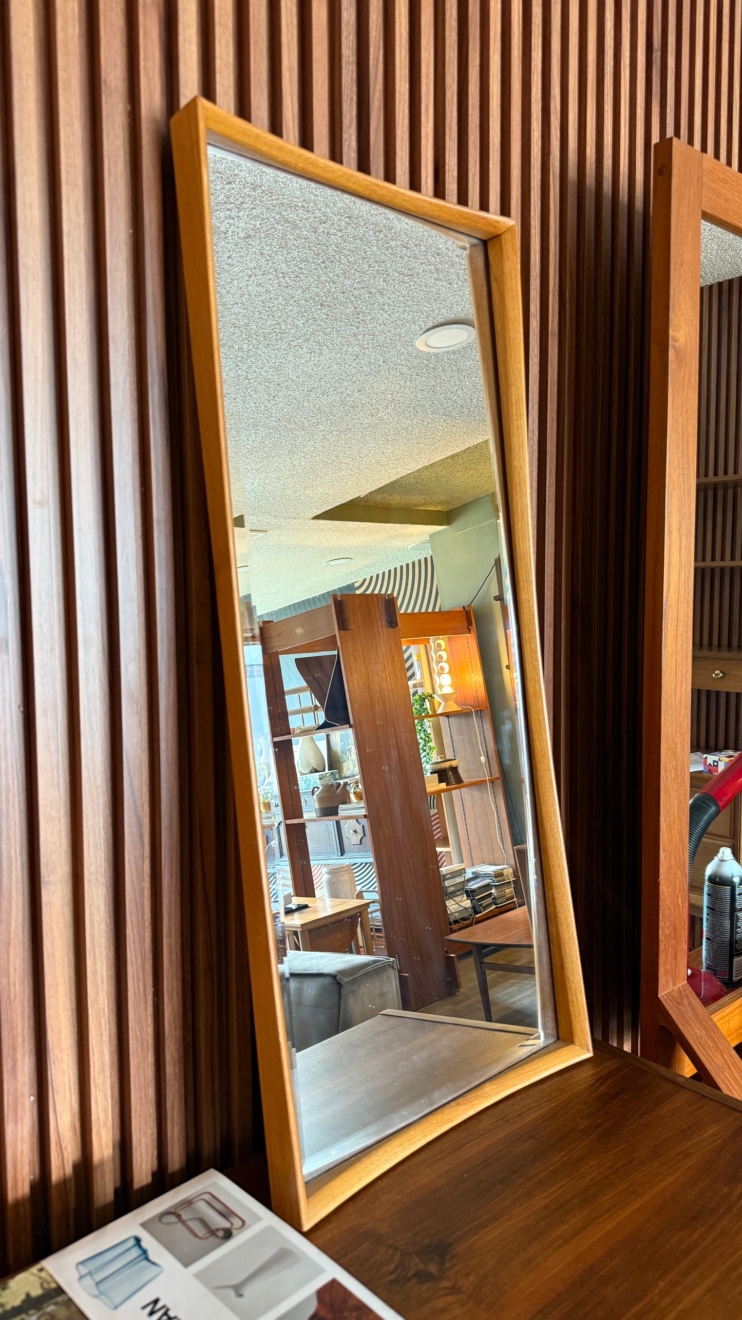 Danish Sculpted Teak Mirror
