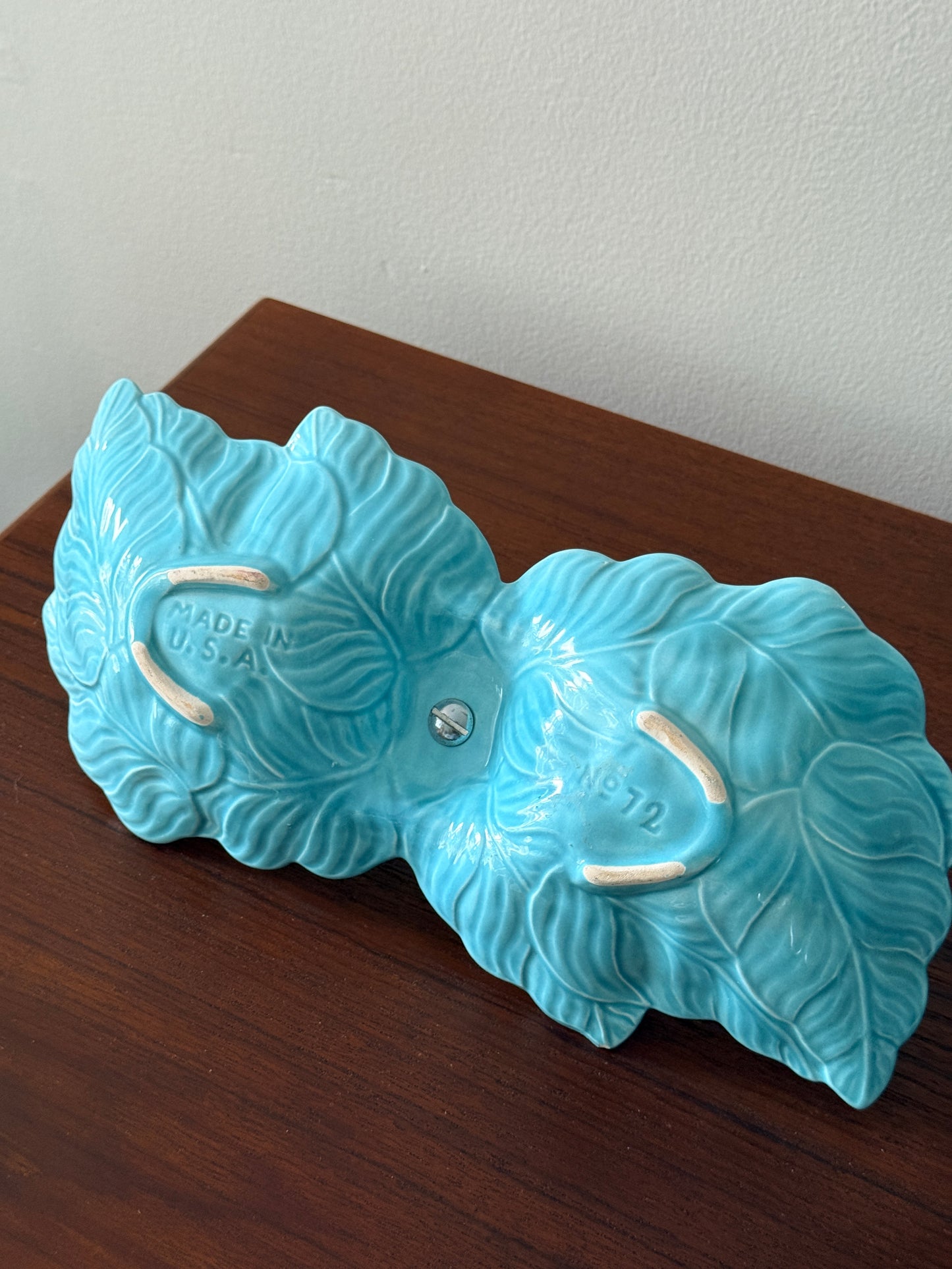 Vintage Turquoise California Pottery Serving Dish
