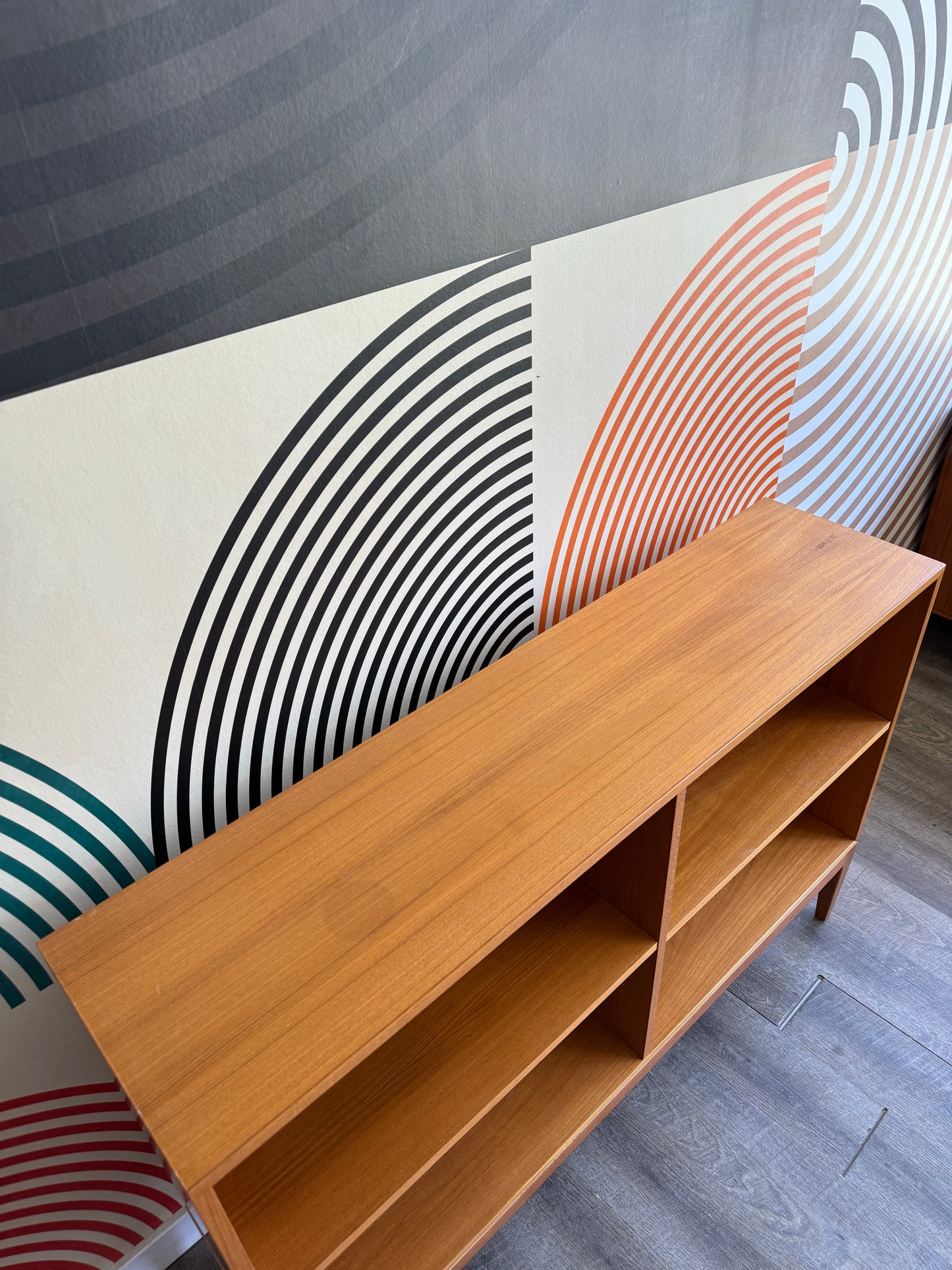 Vintage Teak Bookcase on Custom Base