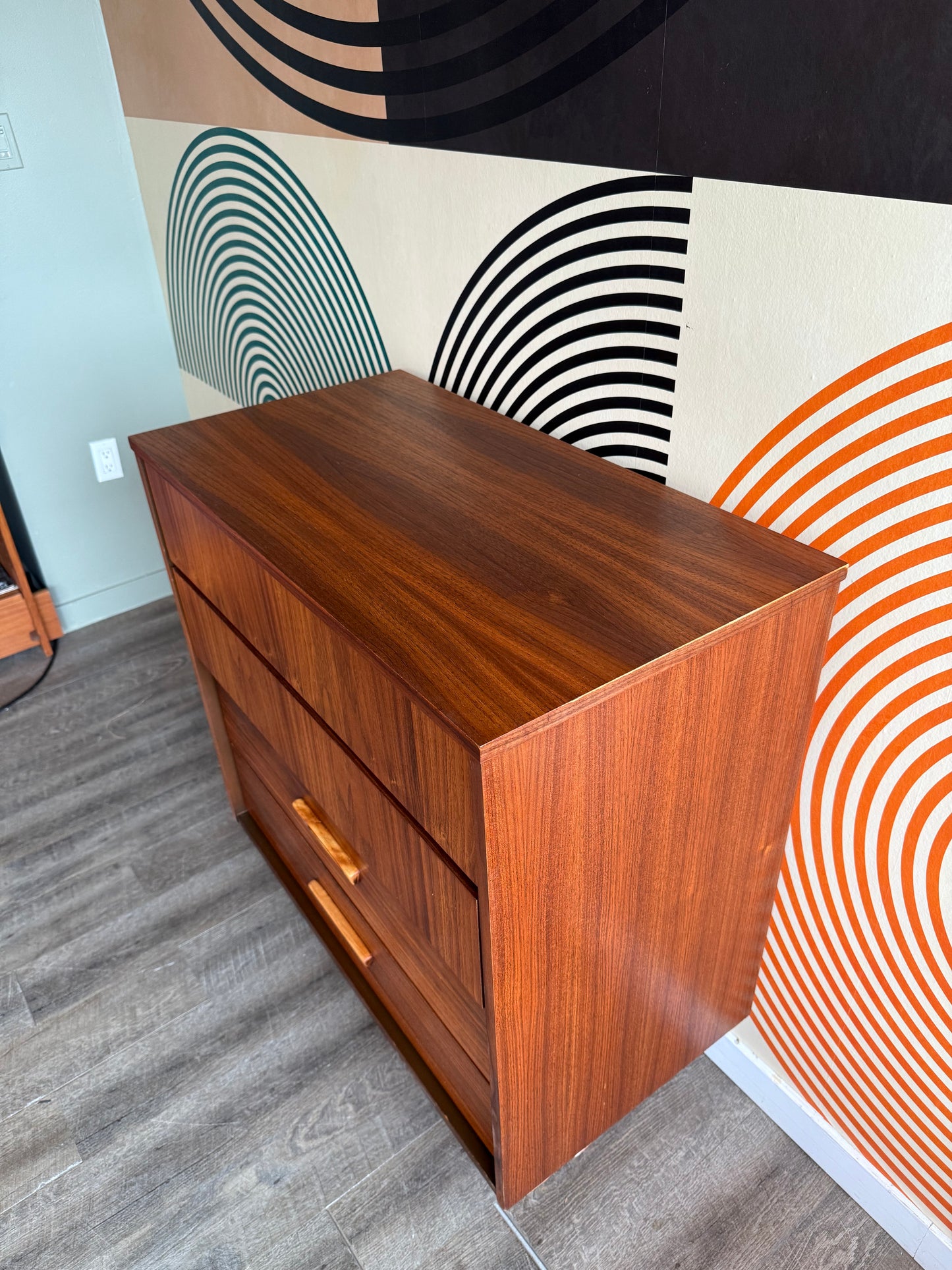 Vintage Vic-Art Walnut 4 Drawer Dresser