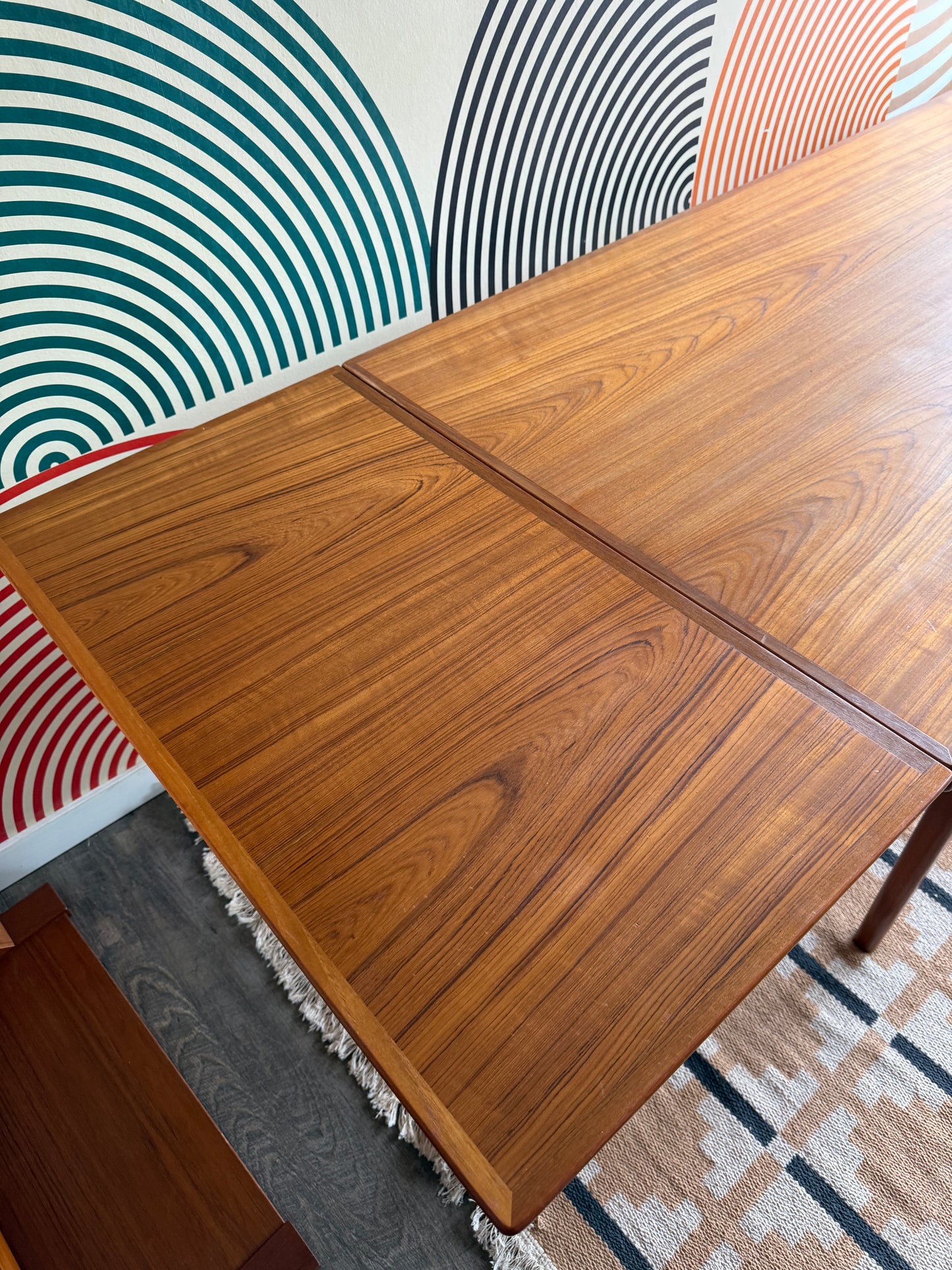 Vintage Johanne Andersen Style Teak Draw-leaf Dining Table