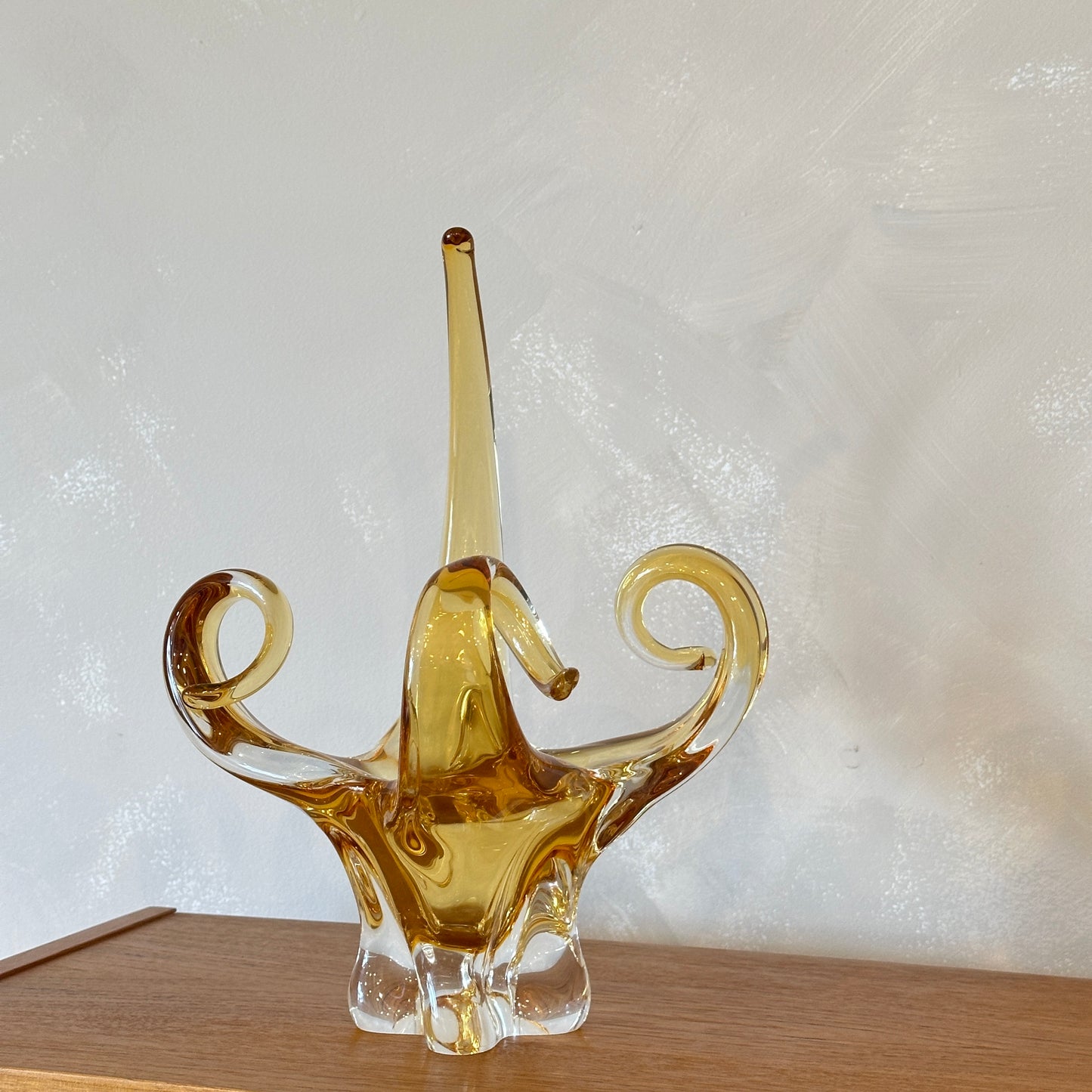 Vintage Amber Chalet Glass Bowl