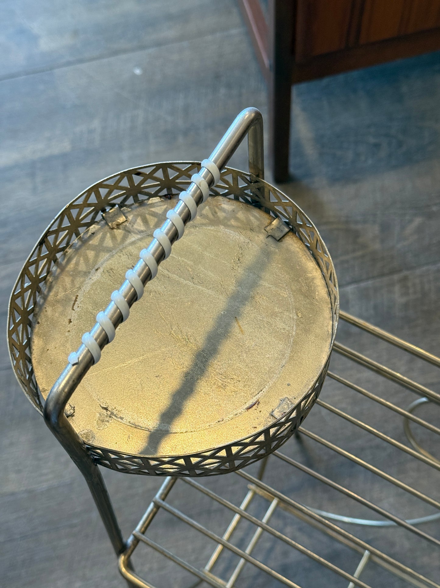 Vintage Gold Tone Ashtray with a Magazine Rack