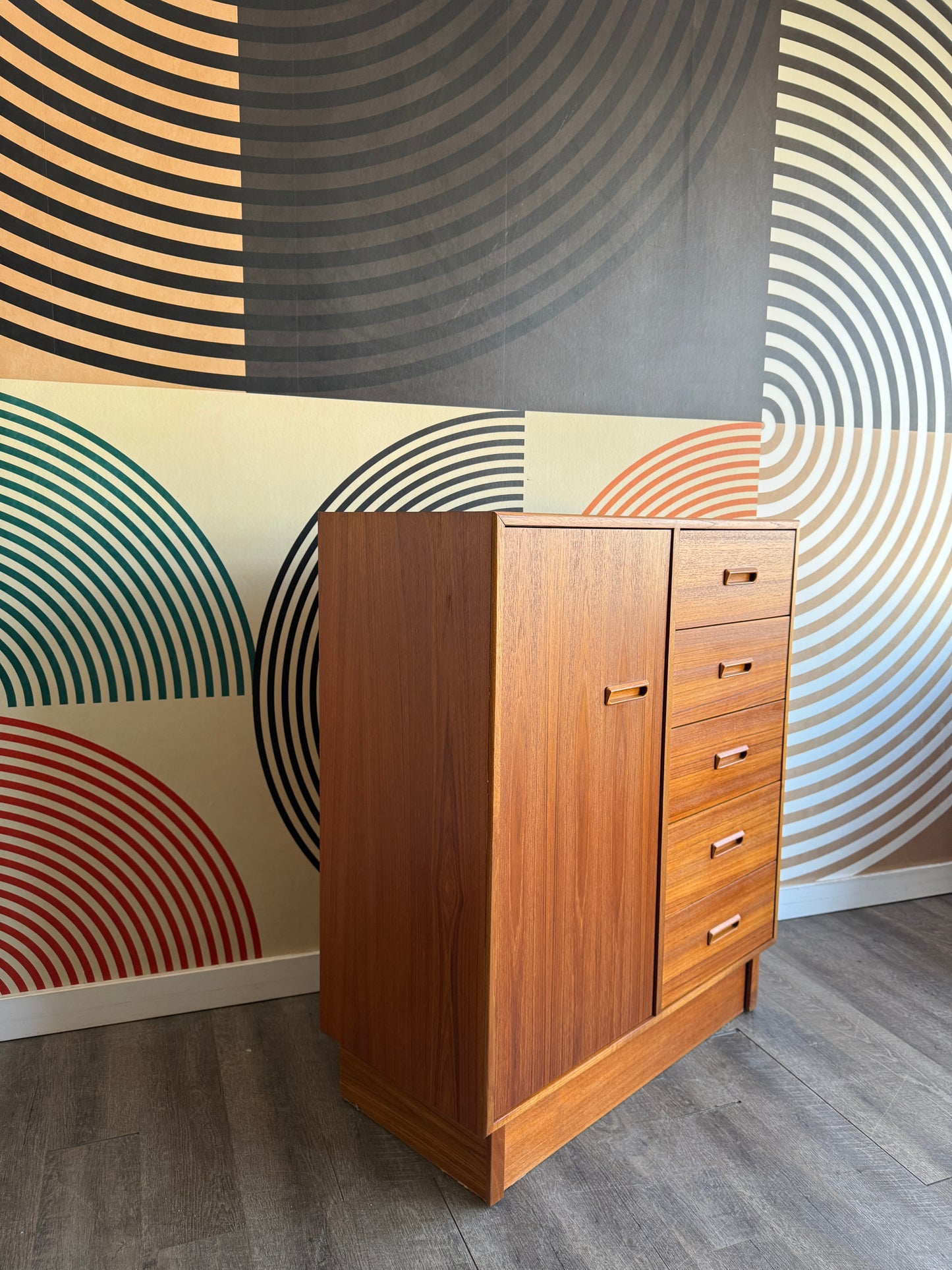Vintage Teak Armoire Cabinet