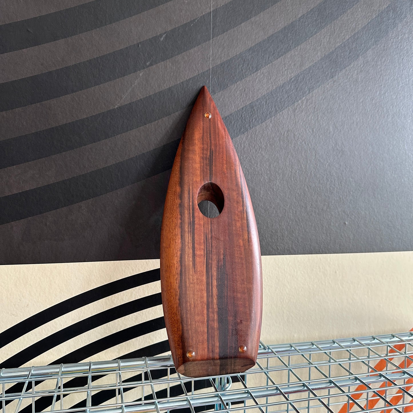 Vintage MCM Walnut Wine Bottle Holder