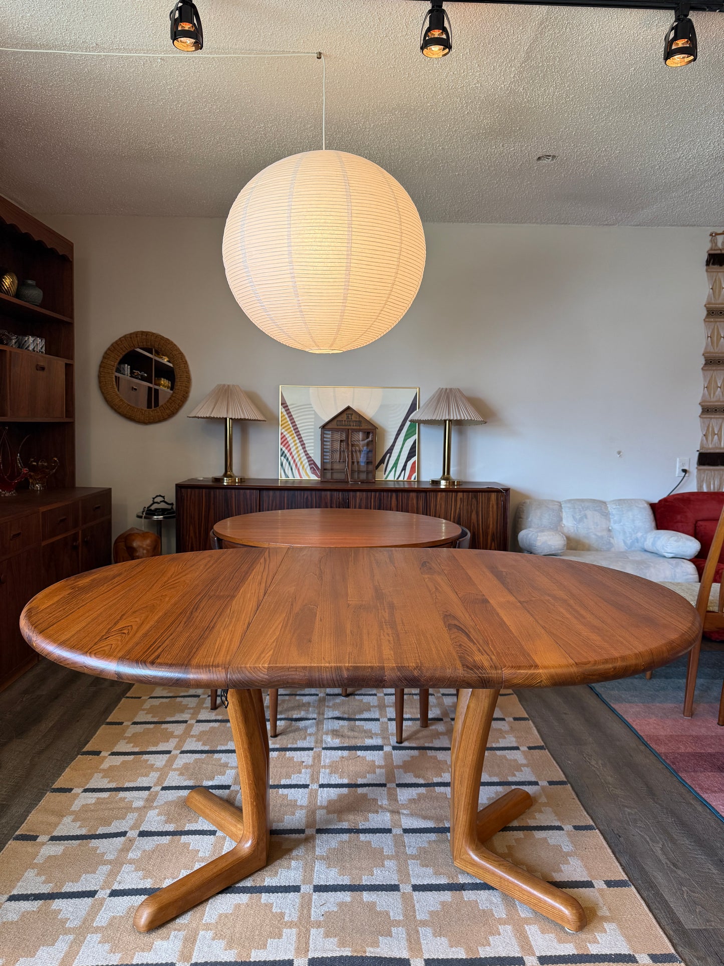 Danish Round Teak Dining Table by Johs. Kristoffersen & Son