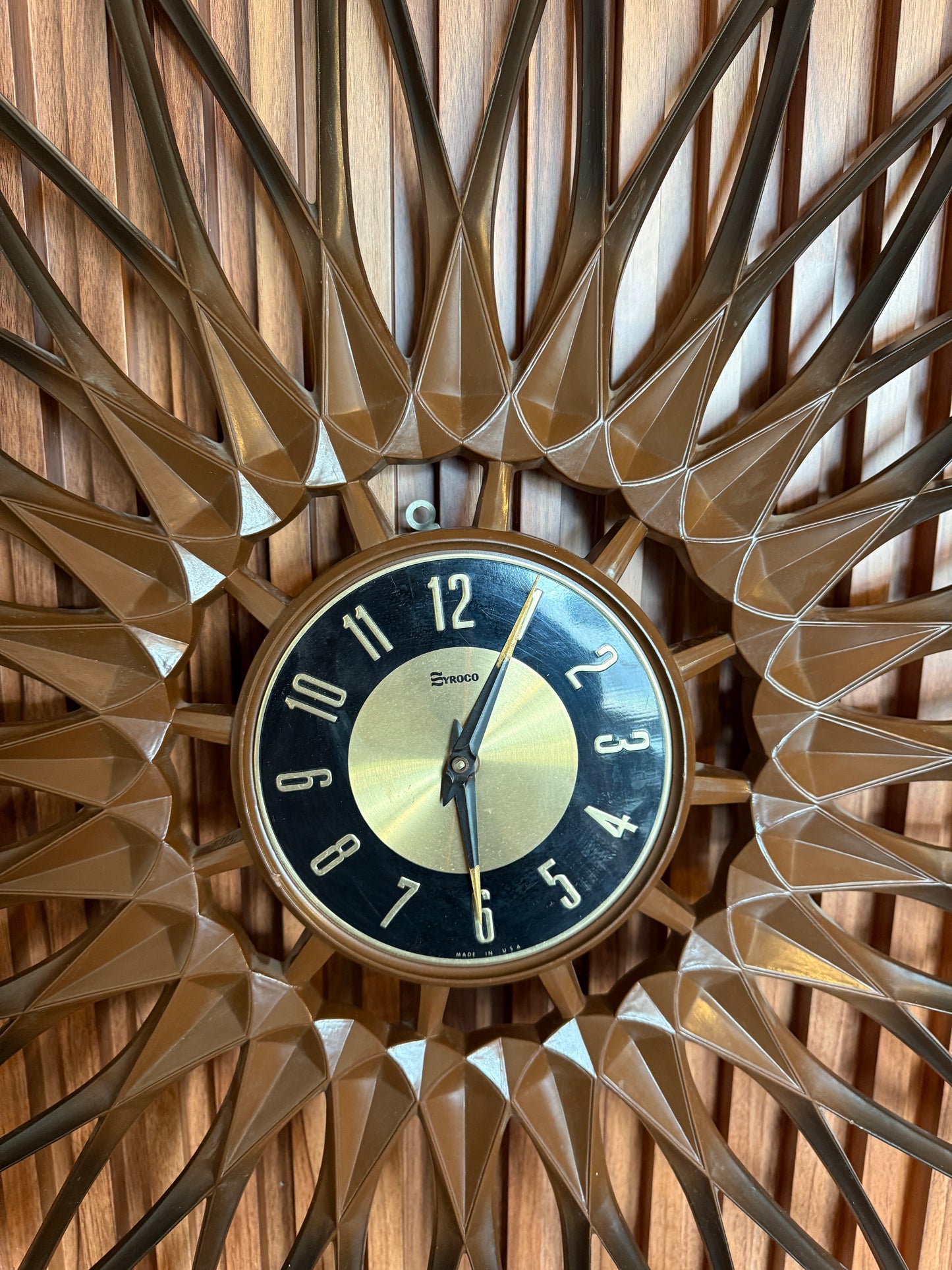 Vintage MCM Syrocco Starburst Wall Clock (Not working)