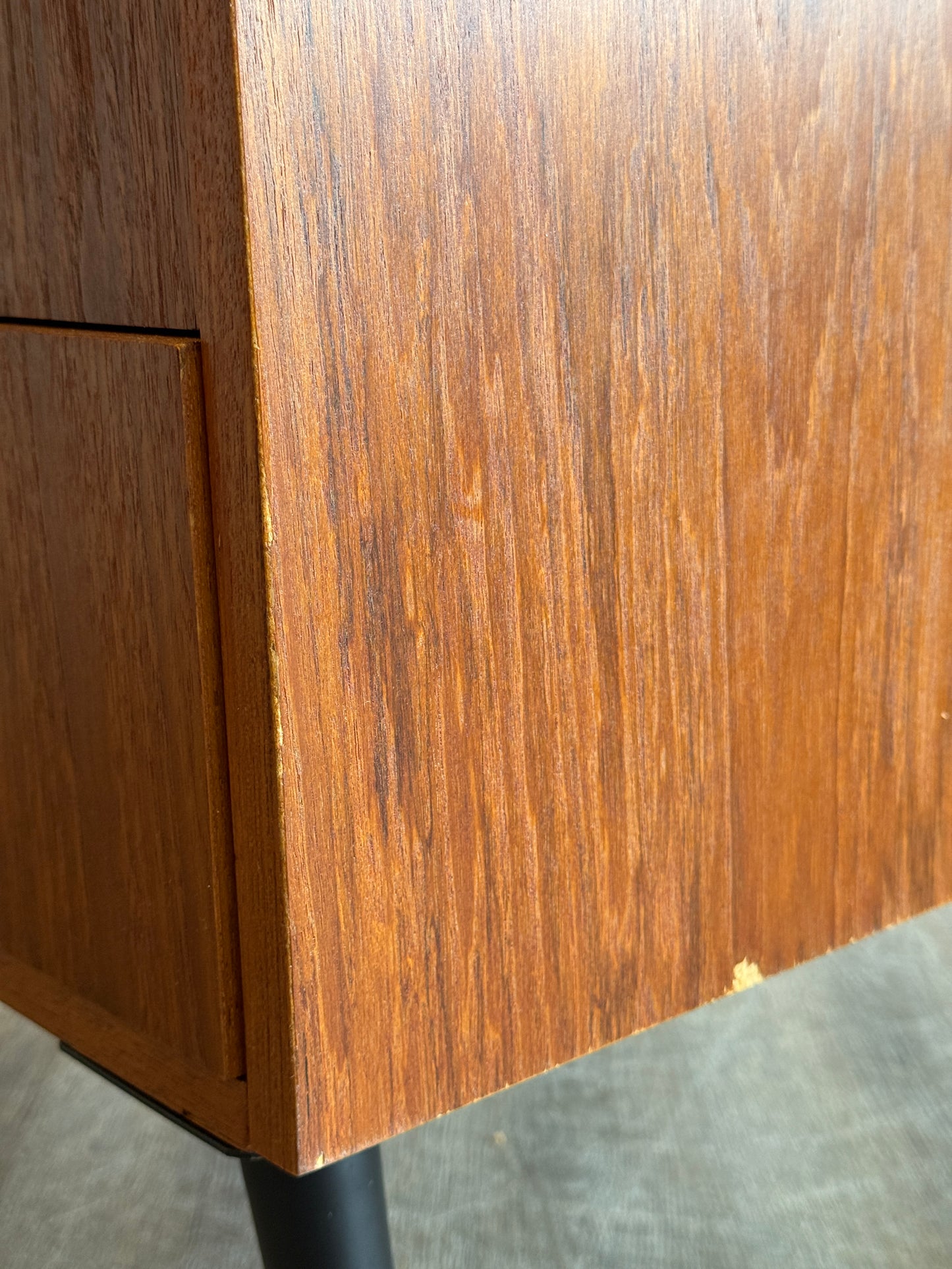 Single Teak Nighstand on Metal Legs