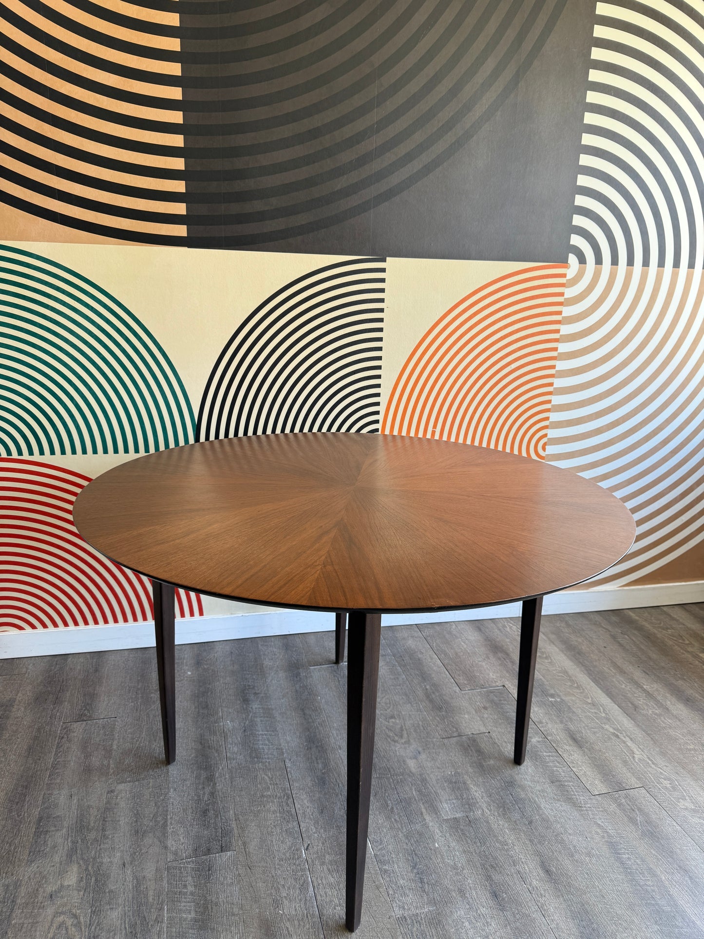 Round Walnut Dining Table