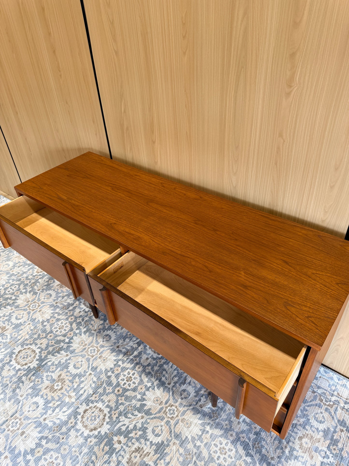 Vintage Walnut 6 Drawer Dresser