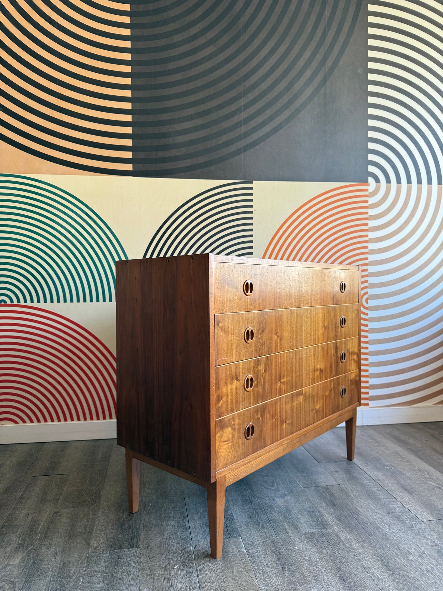Vintage Teak Chest of Drawers on Custom Base