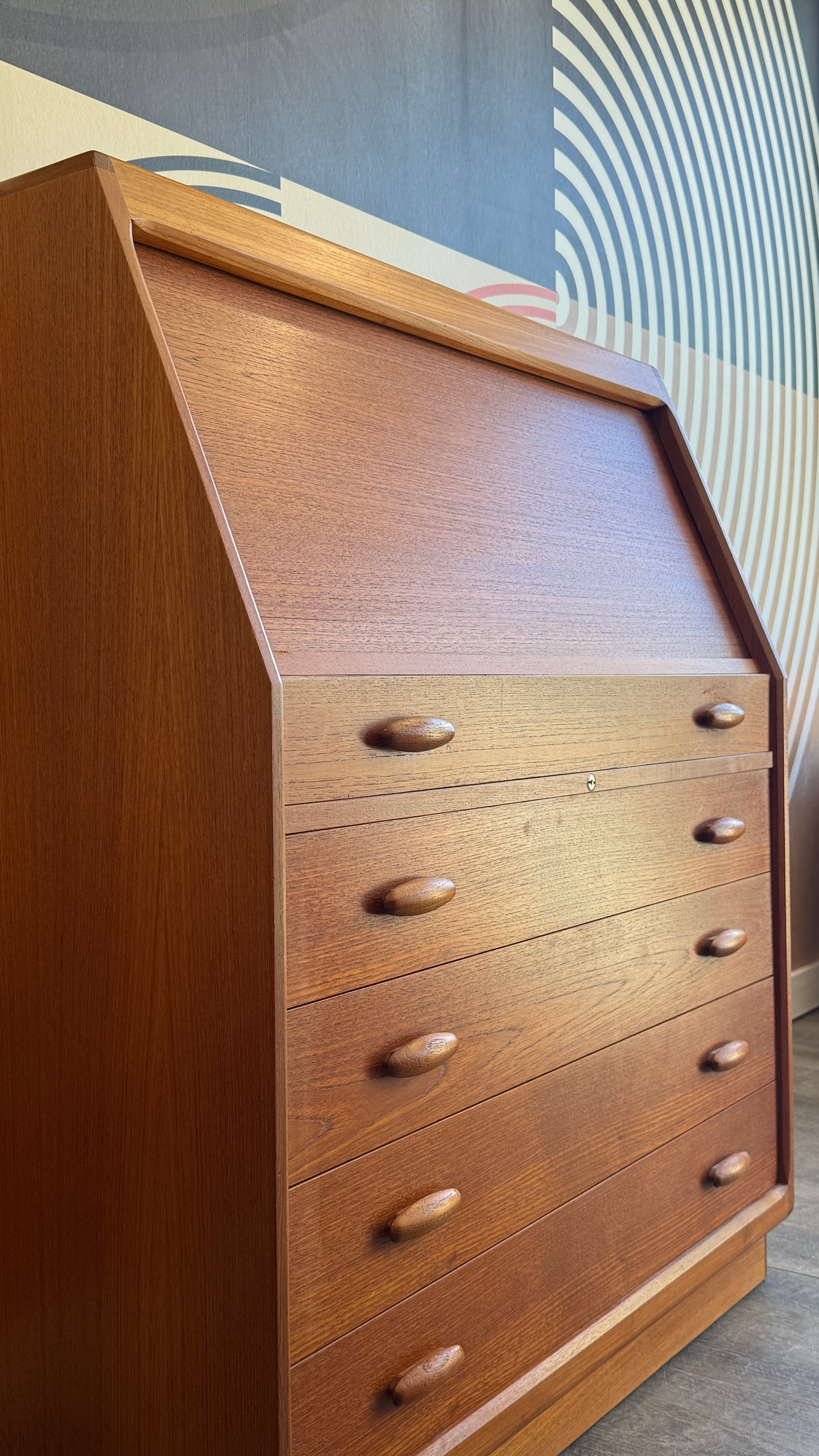 Danish Teak Secretary Desk/Vanity by Dyrlund