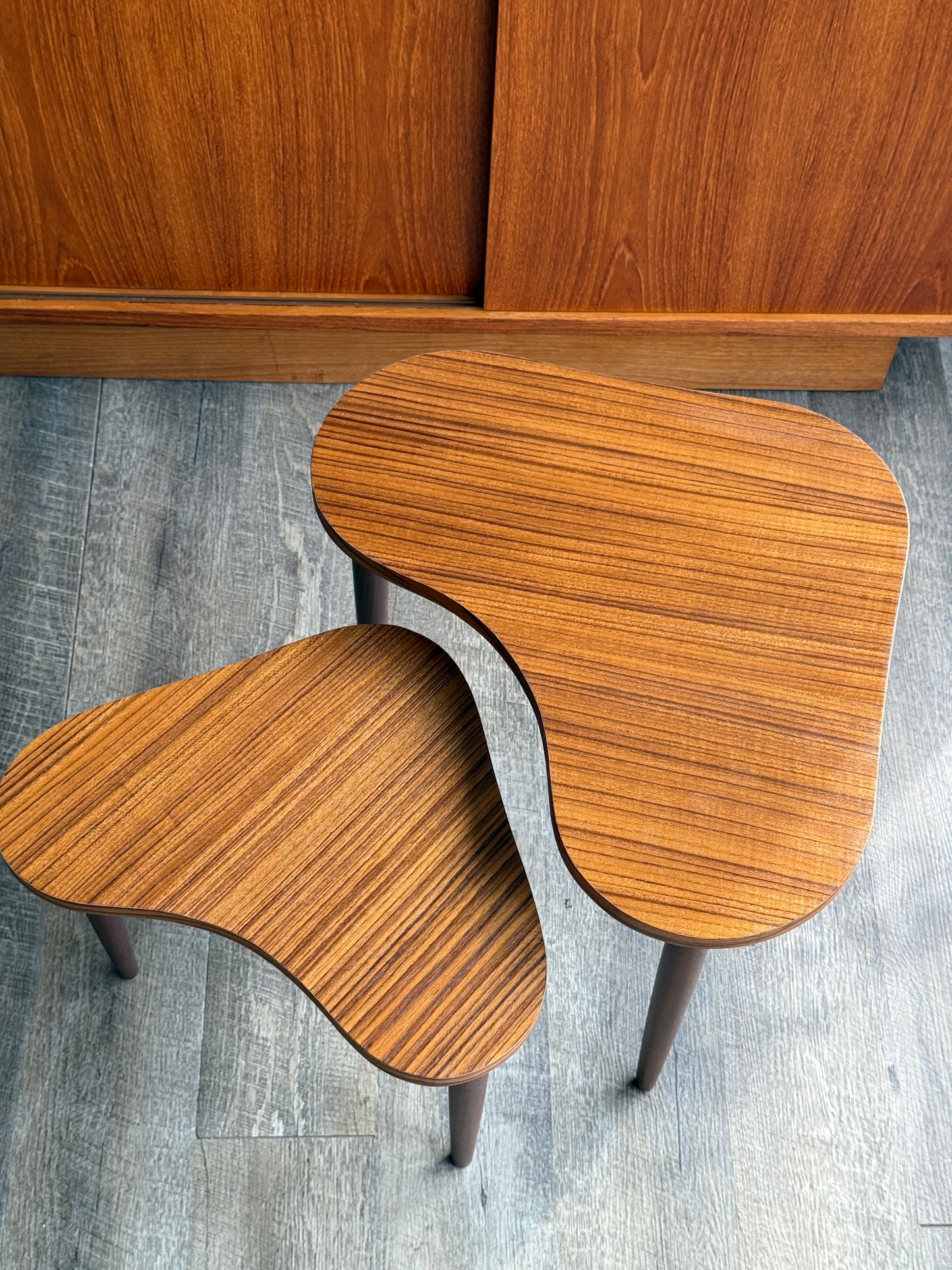 Teak Organic Shaped Nesting Tables