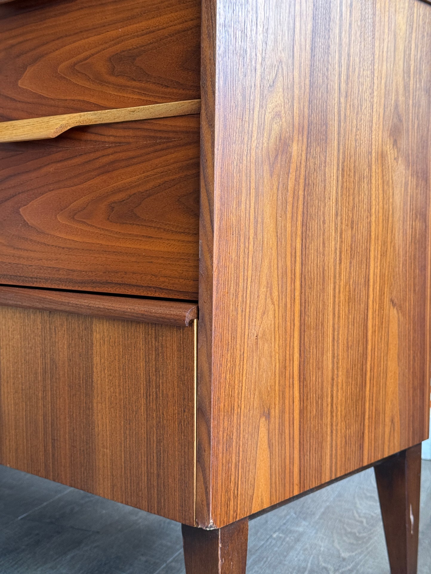 Vintage Walnut 9 Drawer Dresser by Kaufman