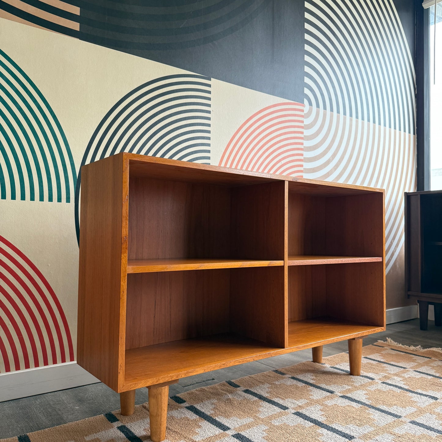 Compact Vintage Teak Bookcase
