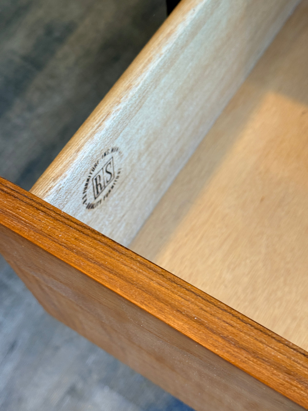 R.S. Associates Teak Nightstands with Metal Pulls
