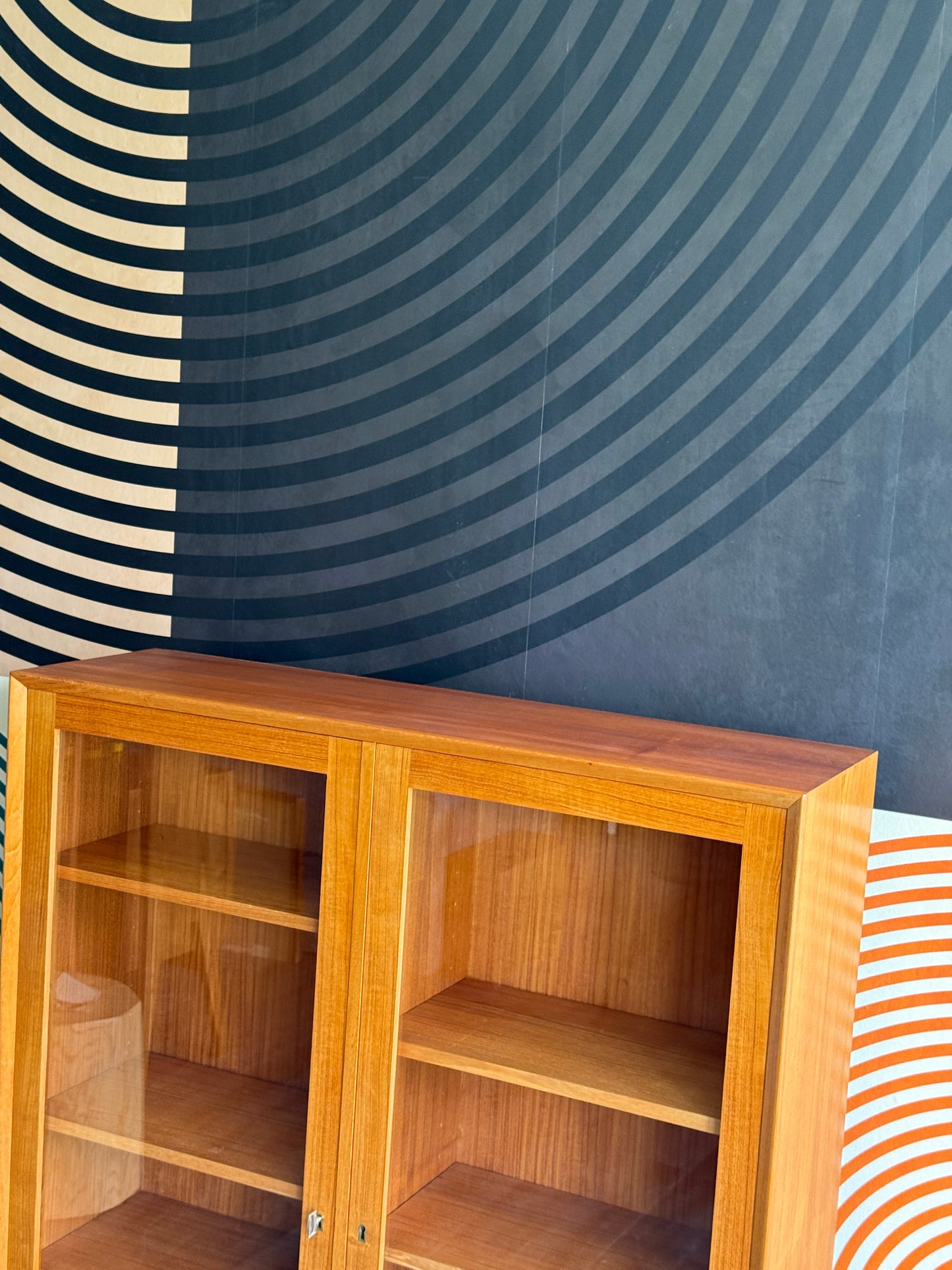 Tall Danish Teak Curio Cabinet by Brouer Mobelfabrik on Custom Base