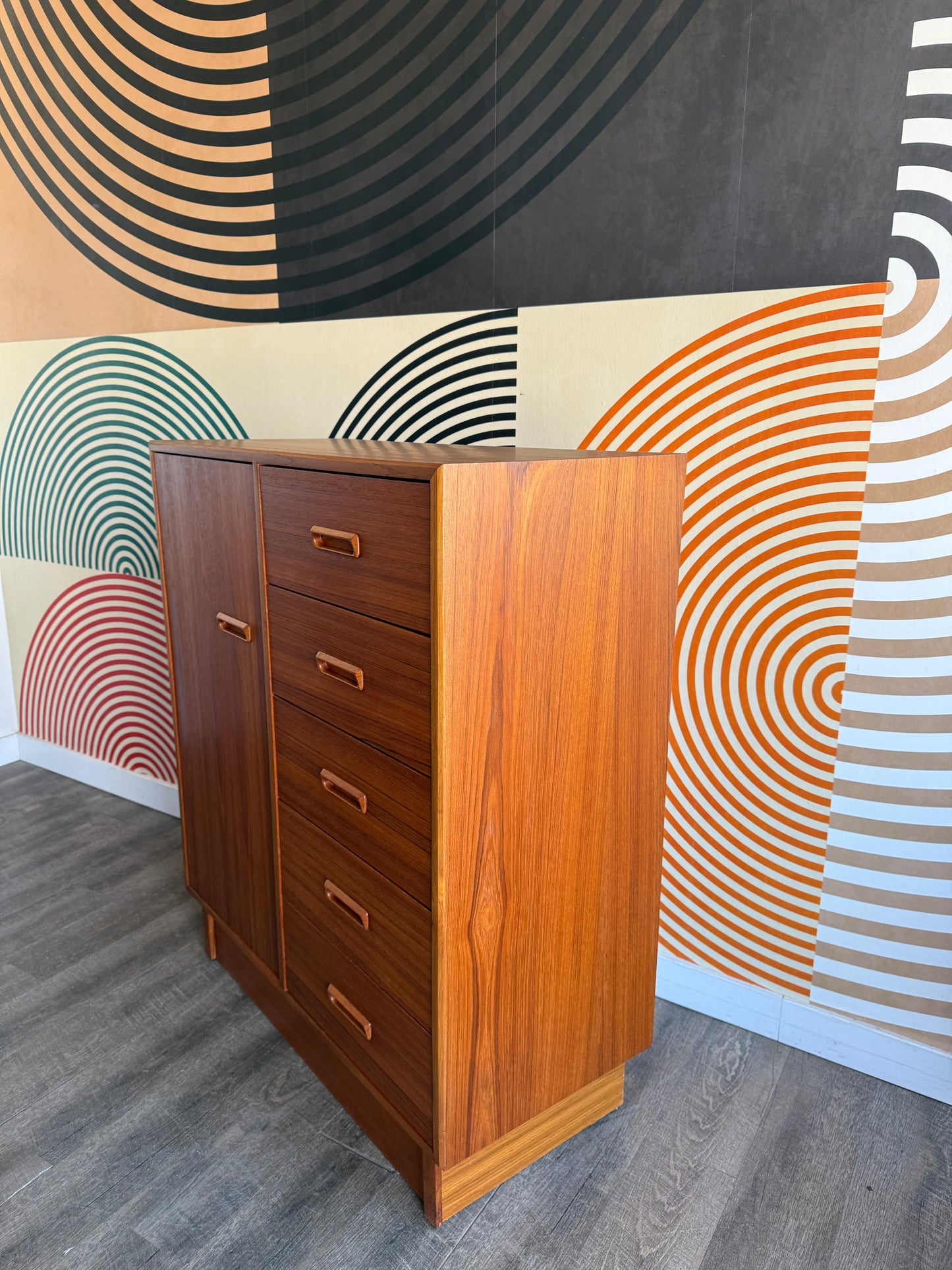 Vintage Teak Armoire Cabinet