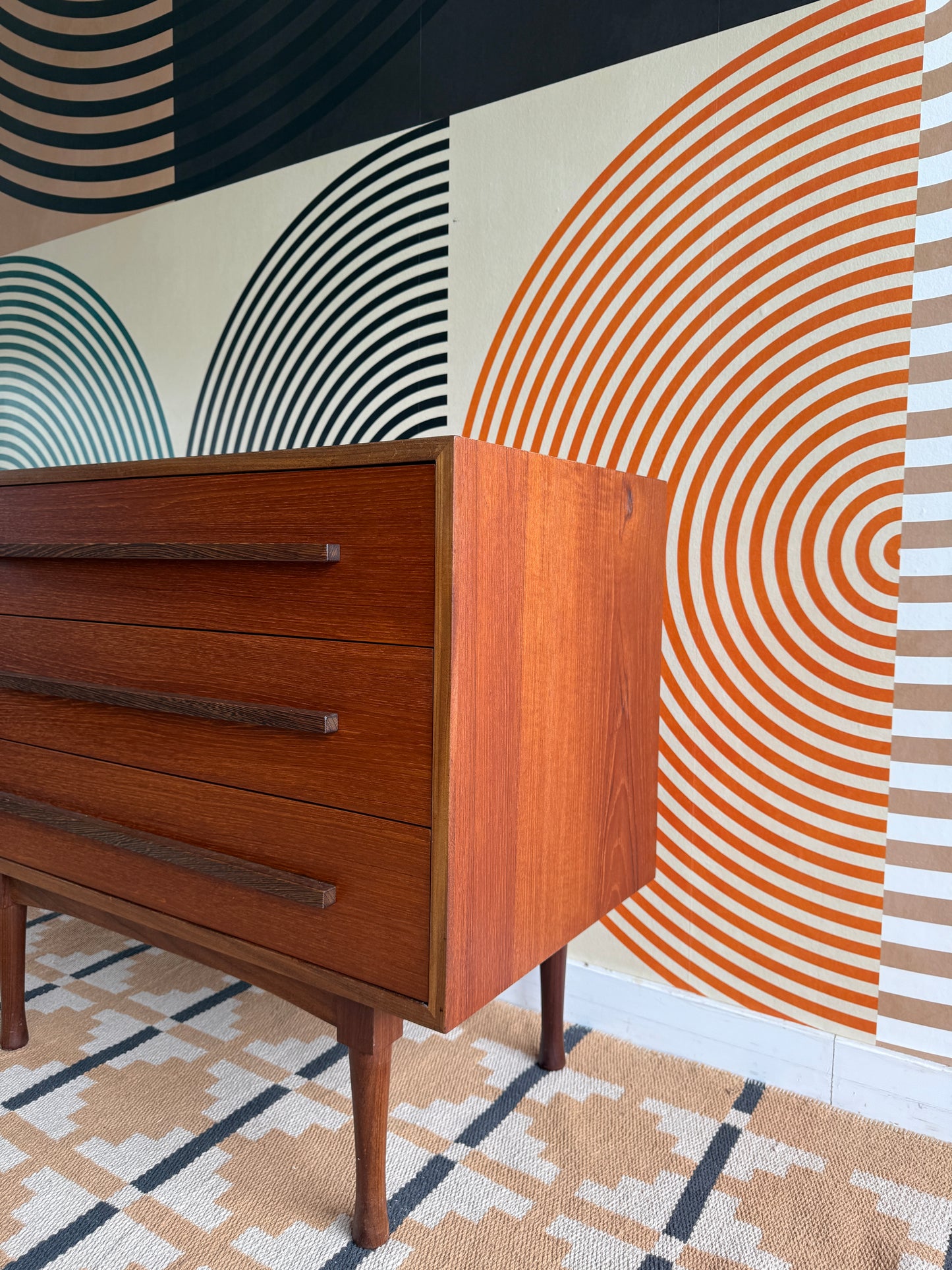 Vintage RS associates Teak Three Drawer Dresser