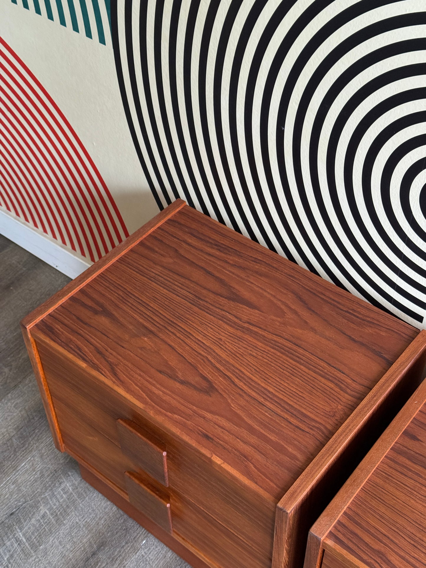 Pair of Teak Nightstand Tables