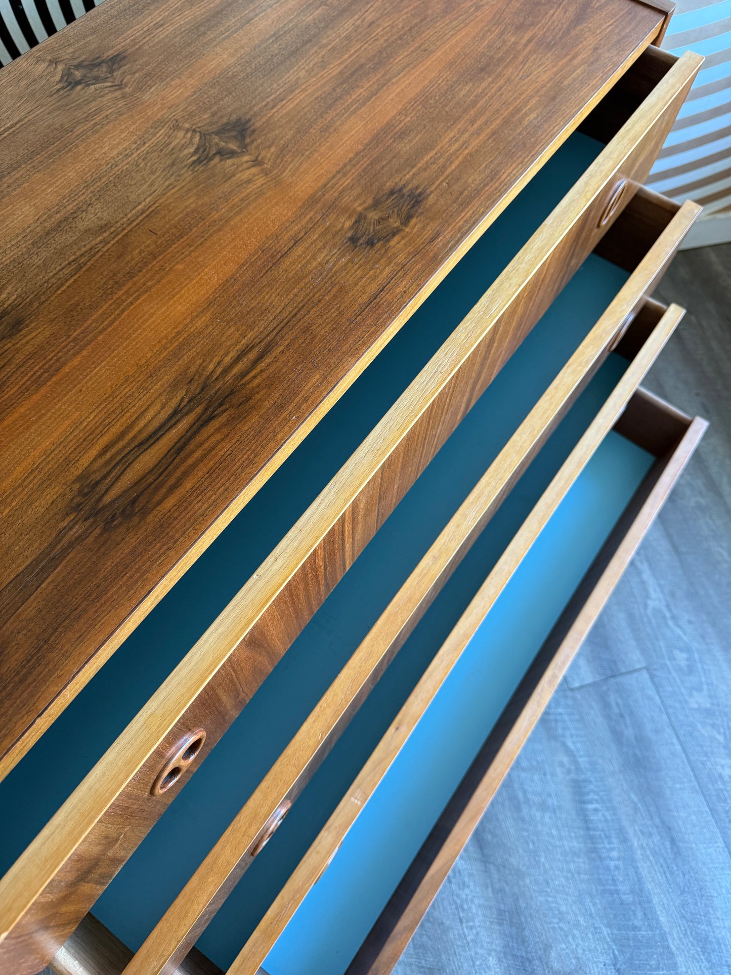 Vintage Teak Chest of Drawers on Custom Base