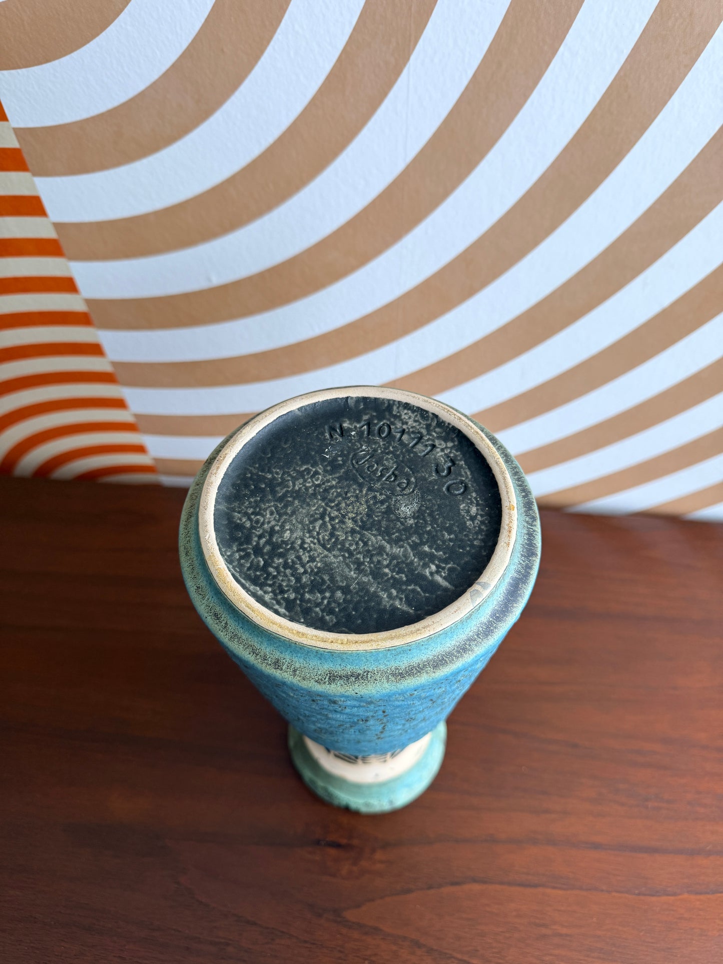 Vintage Blue West German Vase by Jasba