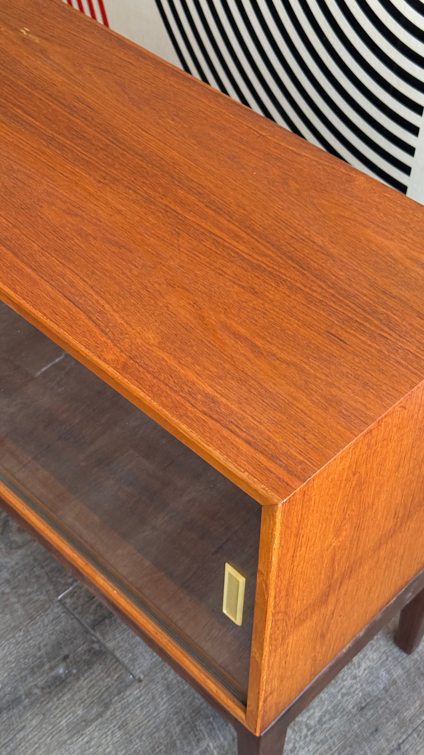 Small Vintage Teak Cabinet on Custom Base