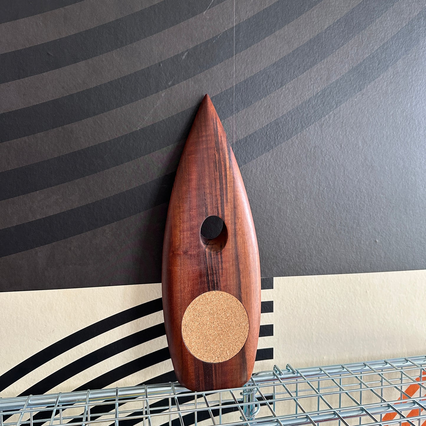 Vintage MCM Walnut Wine Bottle Holder