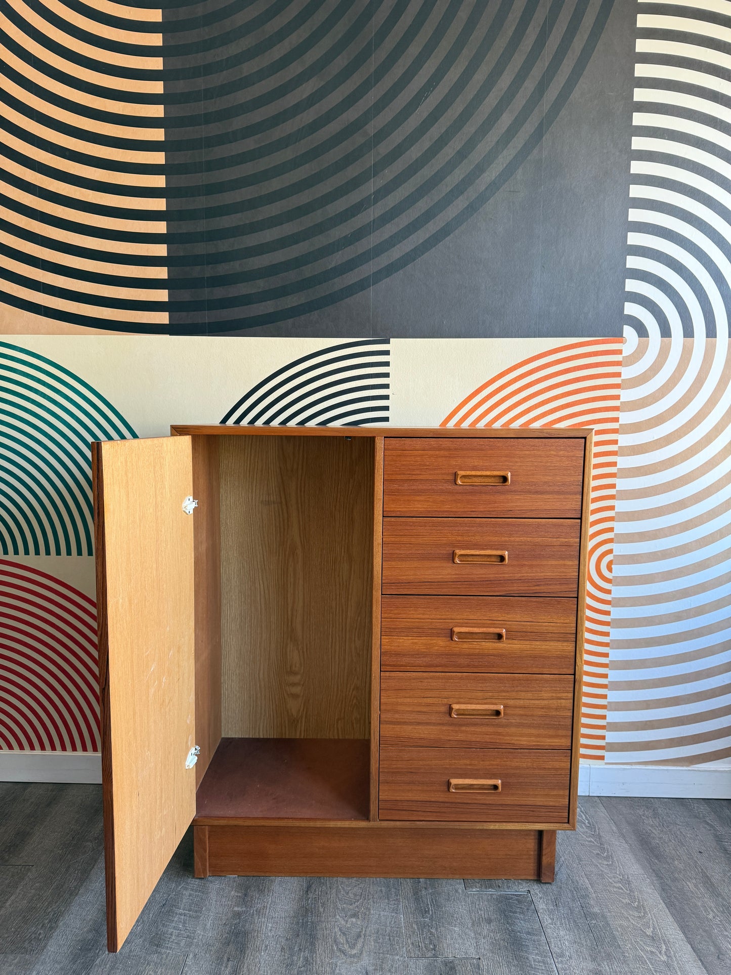 Vintage Teak Armoire Cabinet